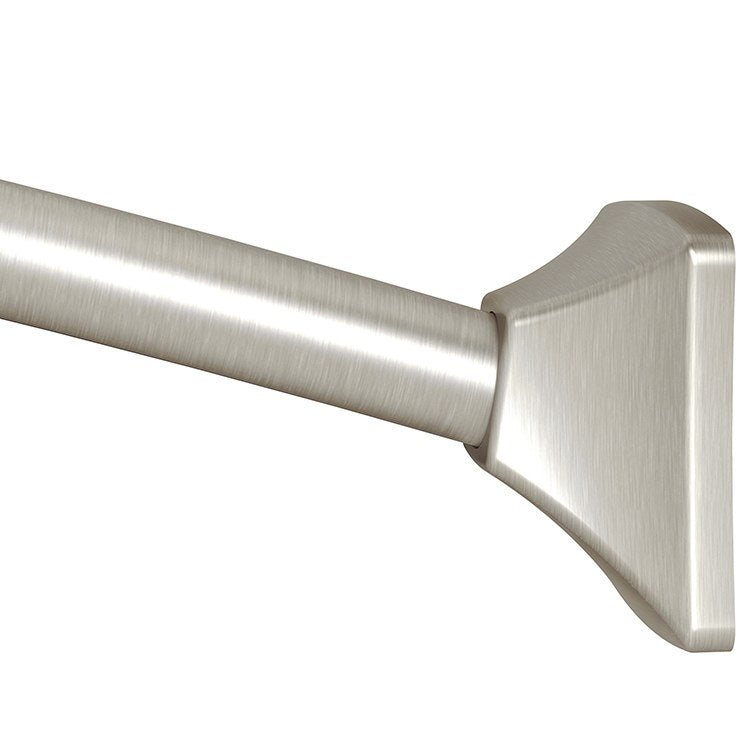 Adjustable Length Curved Stainless Steel Shower Rod with Concealed Mount Flanges - Perfect for Bathroom Renovation & Space-Saving Shower Solutions