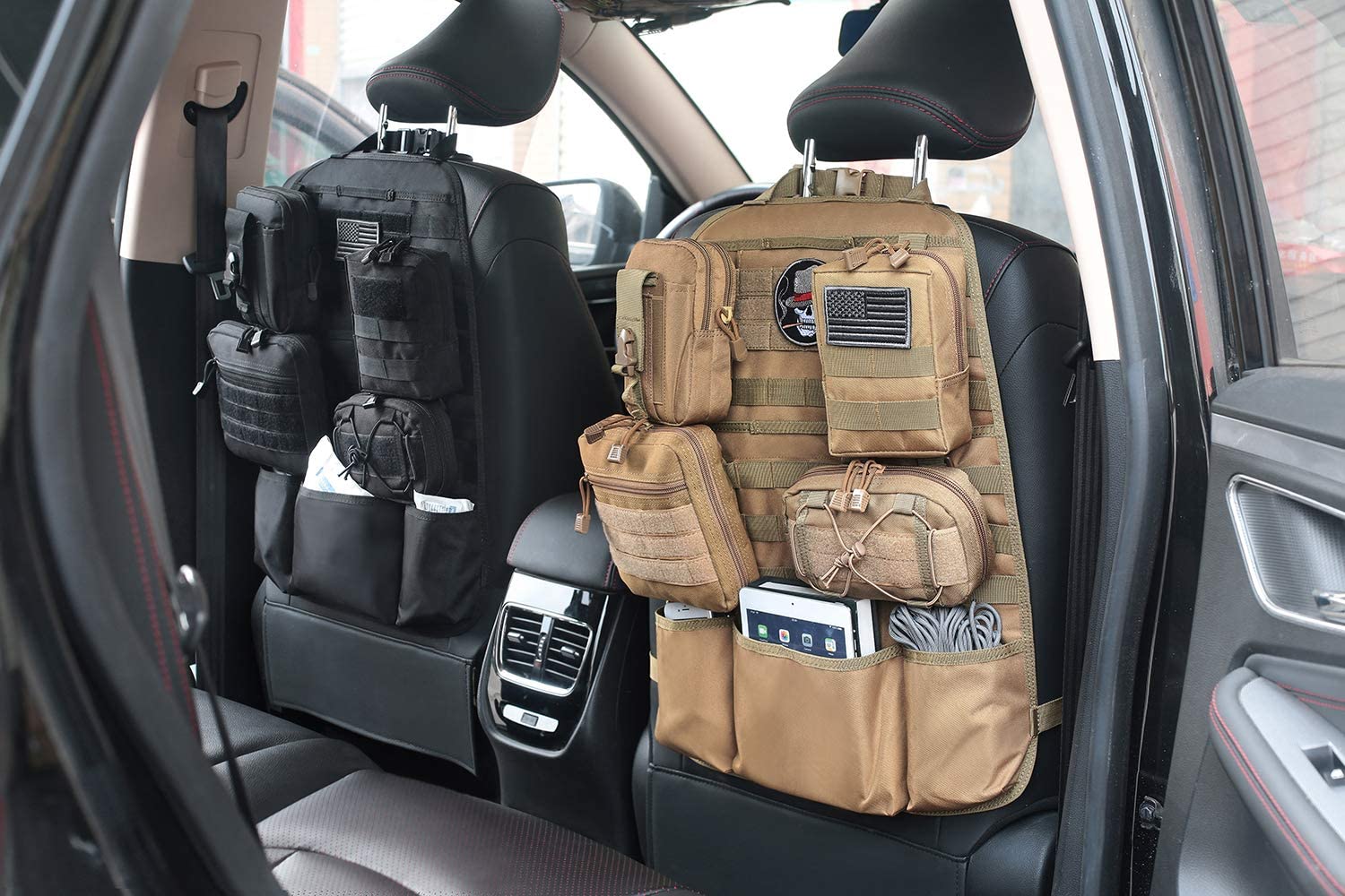 MOLLE Car Seat Organizer - Premium Vehicle Storage Solution for Phones, Keys & Essentials | Perfect for SUVs, Trucks & Road Trips