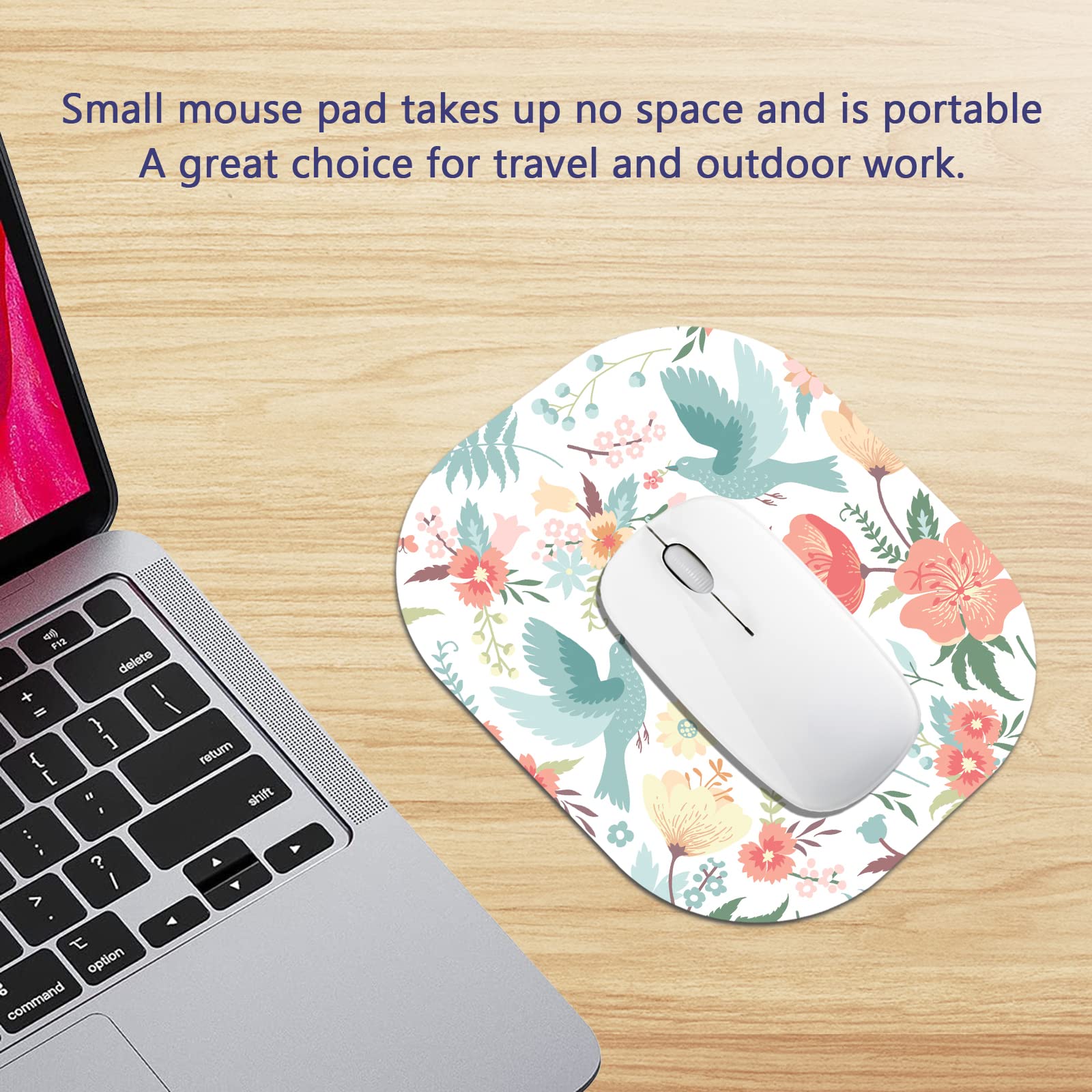 Non-Slip Mini Mouse Pad 6×7 inches - Portable Round Desk Mousepad for Office, Laptop & Travel | Perfect for Small Workspaces, Coffee Shops & Remote Work
