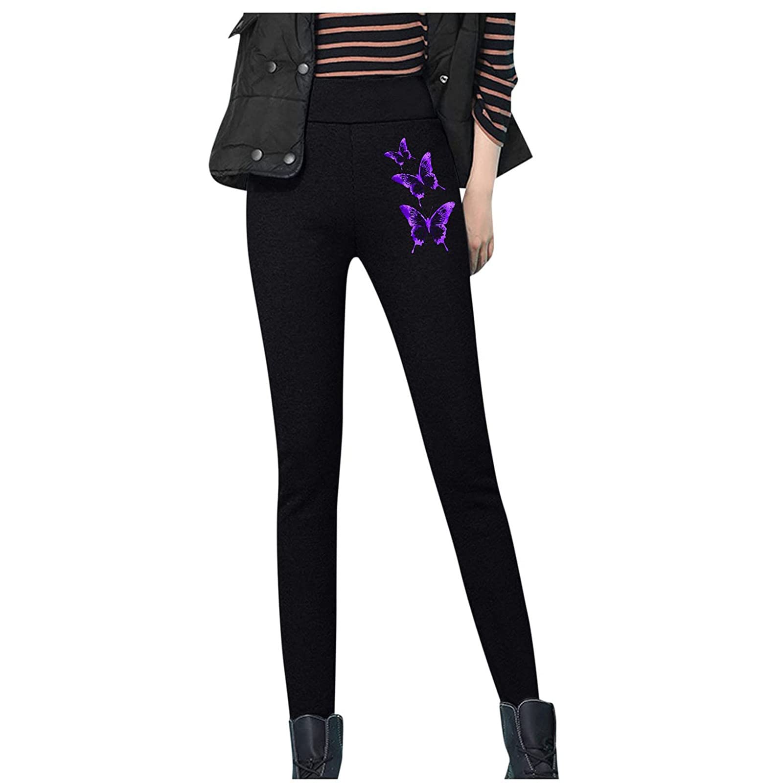 2022 Winter Warm Fleece Lined Leggings for Women - High Waist Thermal Pants, Printed Comfy Long Trousers for Work, Casual & Snow Activities | Perfect for Outdoor Winter Sports, Yoga & Daily Wear