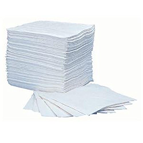 Oil-Dri L90853 White Meltblown Polypropylene Heavy-Duty Oil Absorbent Pads, 40
