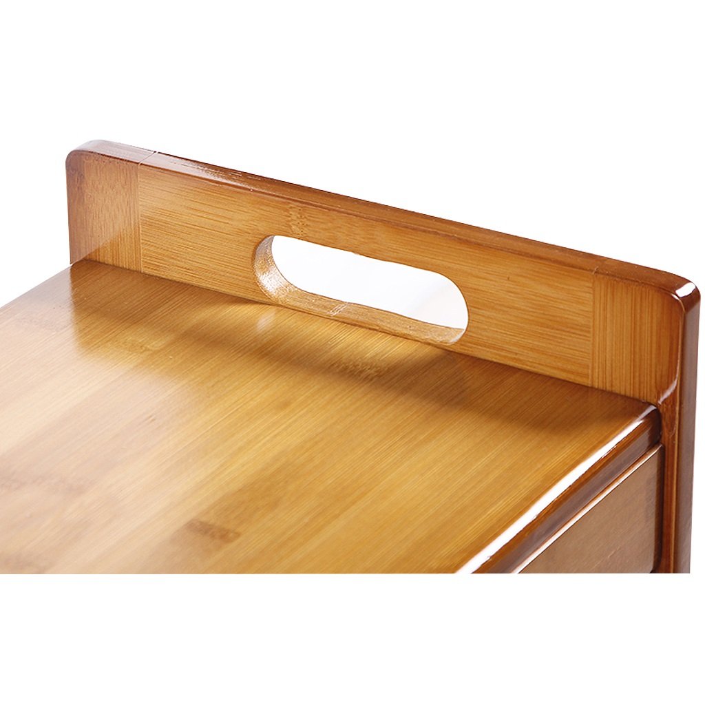 2-Tier Natural Bamboo Shoe Bench with Storage Drawer & Cushion - Over The Door Shoe Rack Organizer (60cm Length) - Space-Saving Entryway Storage for Small Apartments & Closet Organization