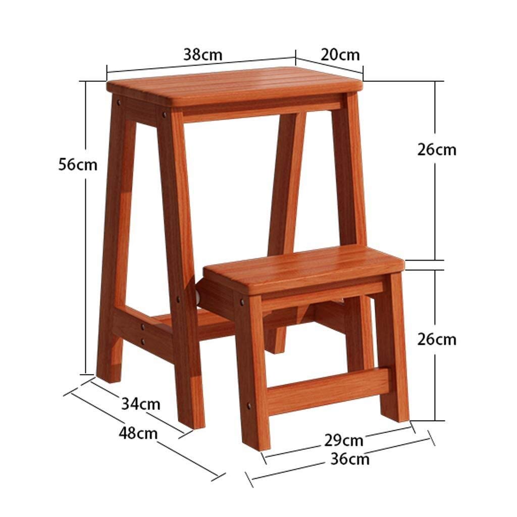 FADUNI Non-Slip Wooden Step Stool for Indoor Use - Foldable Kitchen Ladder Stool, Thick Shoe Bench, Anti-Slip Footrest - Perfect for Reaching High Shelves, Bathroom Step, and Kids' Climbing Aid