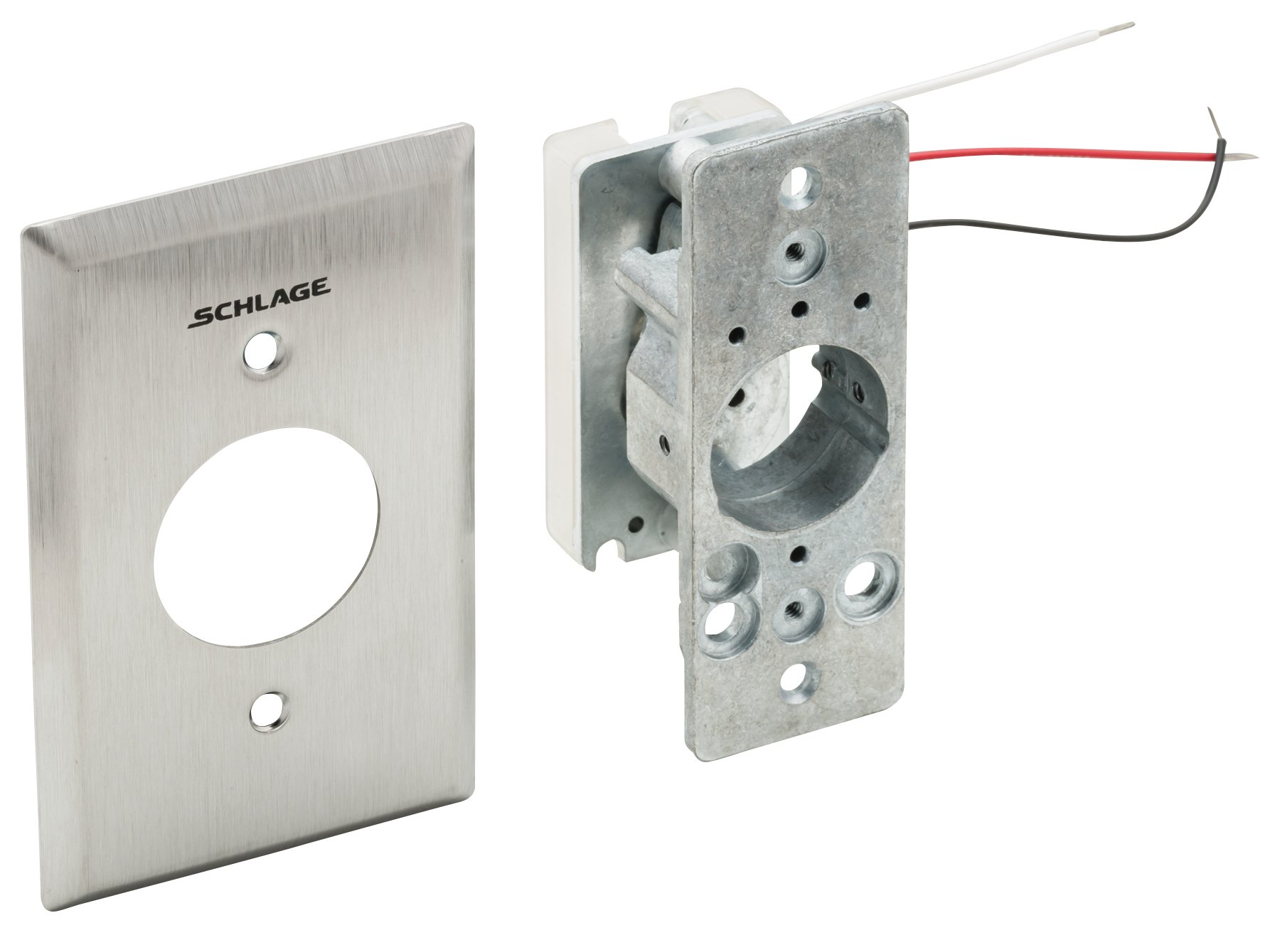 Schlage Electronics 653-05 SPDT Momentary Keyswitch - Satin Chrome Finish, No Cylinder Included | Ideal for Access Control Systems & Security Panels