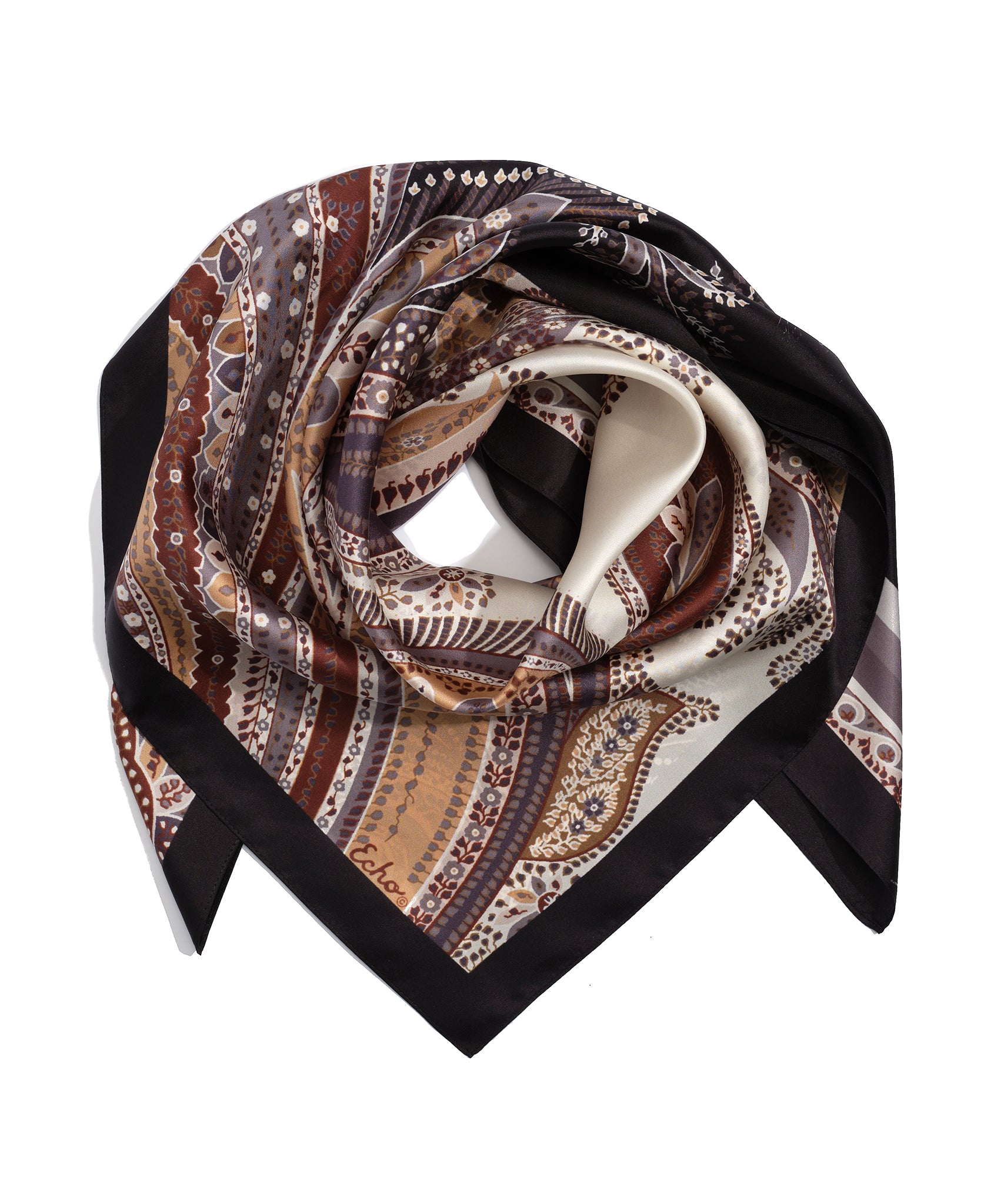 Parlor Paisley 35 Silk Square Scarf - Luxury Fashion Accessory for Women, Elegant Head Wrap & Neck Scarf - Perfect for Parties, Weddings & Office Wear