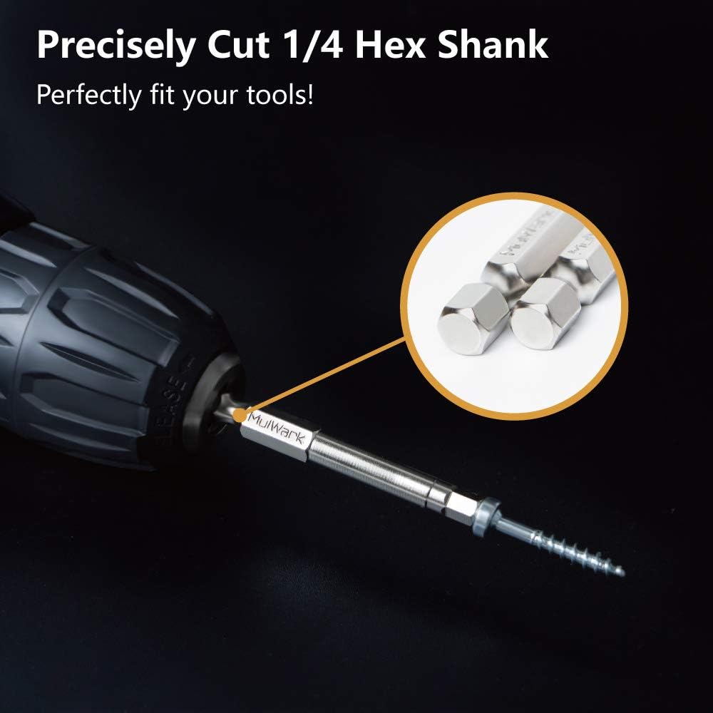 MulWark 20-Piece Hex Head Allen Wrench Drill Bit Set (10 Metric & 10 SAE) - 2.3