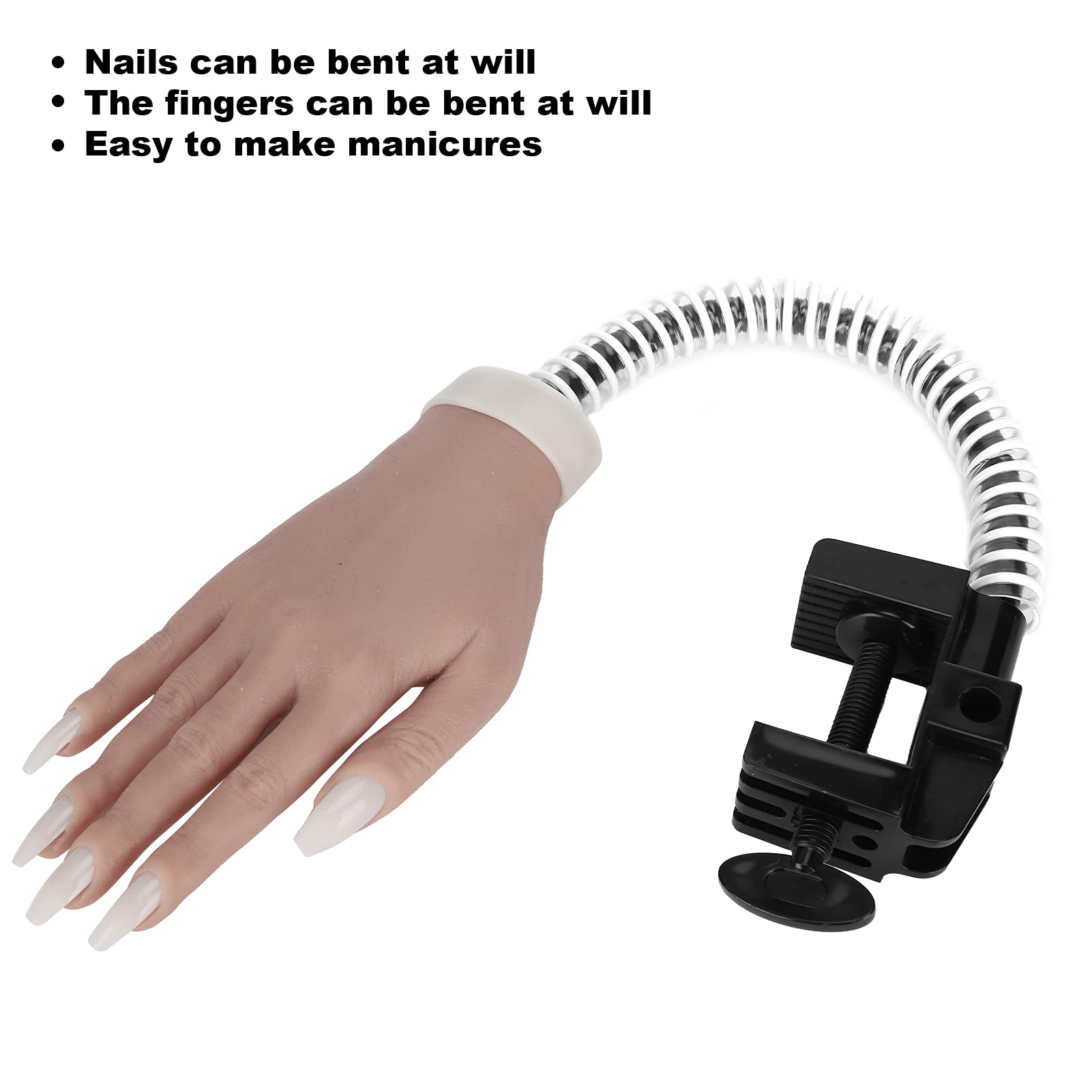 Professional Nail Art Practice Hand - Bendable, Stable Stand with High Simulation for Nail Technicians & Beginners | Perfect for Salon Training, Home Practice & Nail Art Design