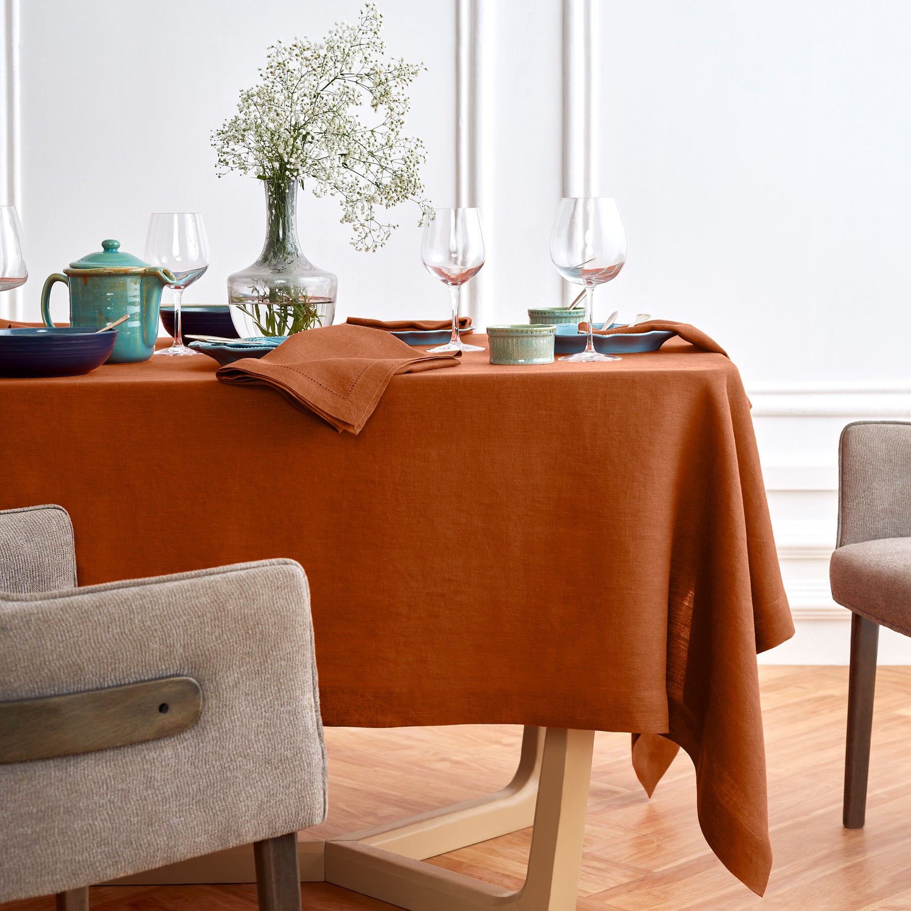 Sonoma Tablecloth - Premium Cotton Table Cover for Dining & Decor | Perfect for Parties, Weddings & Home Decor