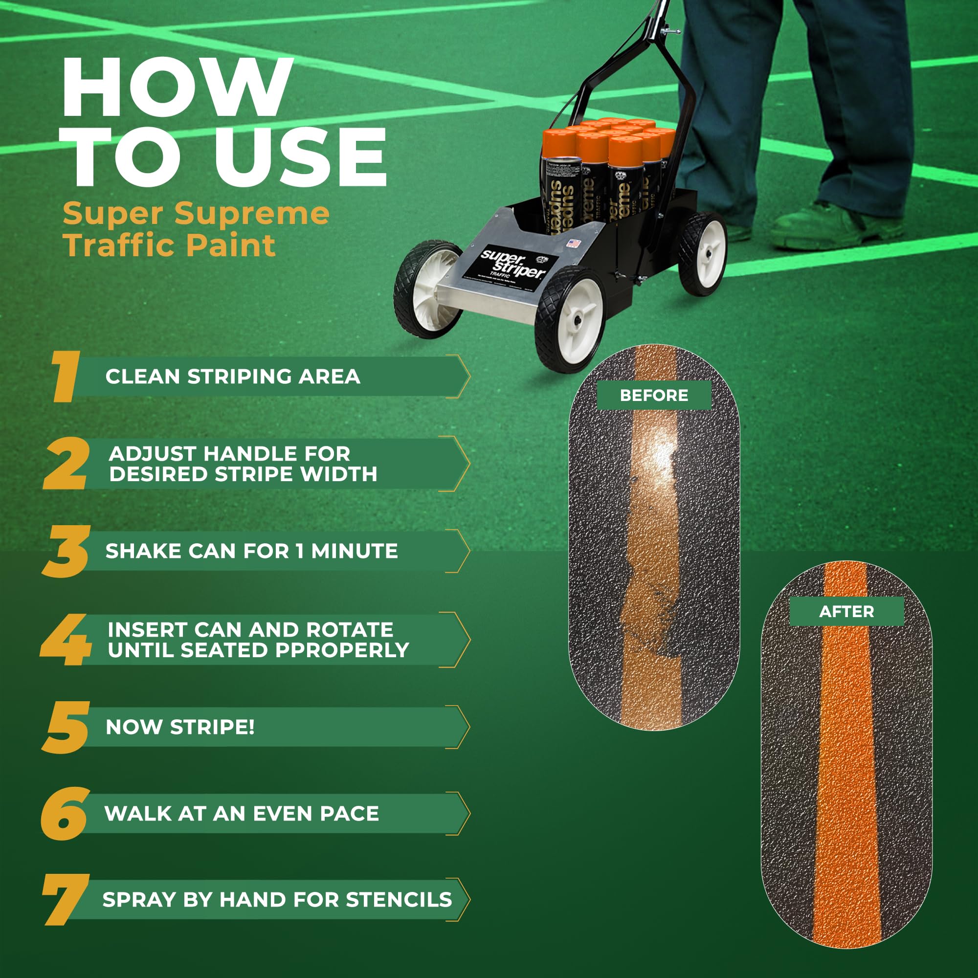 Fox Valley Super Supreme Traffic Spray Paint - 18 oz (Pack of 12), Orange - High-Performance Road Marking Paint for Parking Lots, Sidewalks, Warehouses & Factory Floors - Quick-Drying, Easy to Use for Professional & DIY Projects - Perfect for Safety Markings, Traffic Lines & Floor Organization