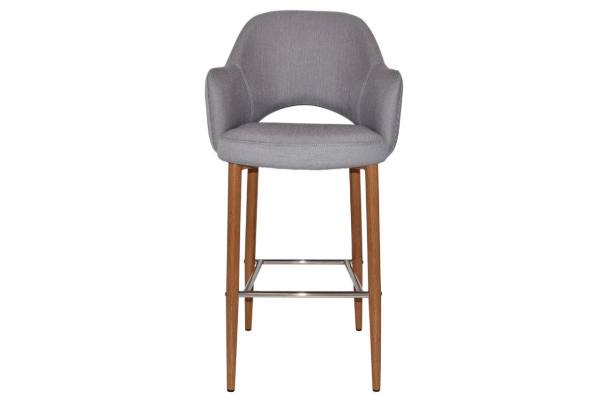 EZ Hospitality Avalon Stool with Arms - Light Oak Finish - 750mm Seat Height - Perfect for Kitchen Islands, Bars & Commercial Settings