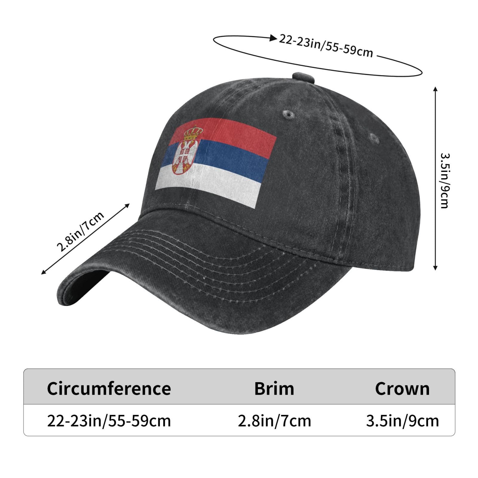 Serbia Flag Baseball Cap - Adjustable & Washable Serbian Cowboy Hat for Men & Women - Perfect for Sports, Outdoor Activities & National Pride