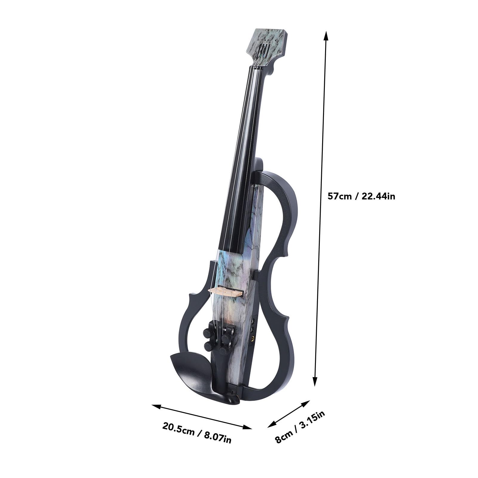 Professional 4/4 Full Size Electric Silent Violin - Ebony Wood Fingerboard, Carbon Fiber & ABS Body with Built-in Pickup - Perfect for Adults & Teens - Ideal for Quiet Practice, Studio Recording & Live Performances