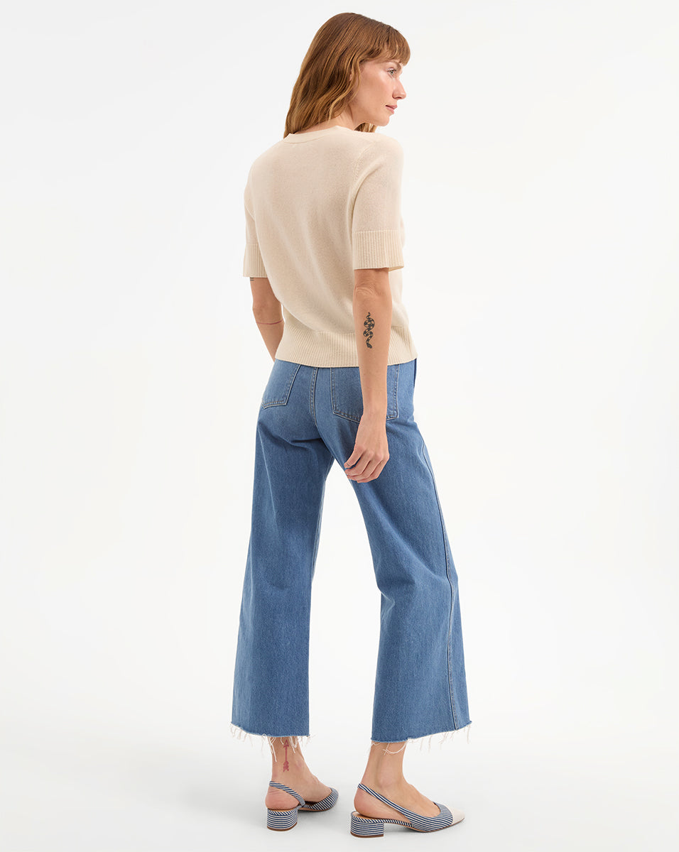Solene Short Sleeve Cashmere Cardigan for Women - Soft Lightweight Summer Knit Sweater - Perfect for Office, Date Night & Casual Outings