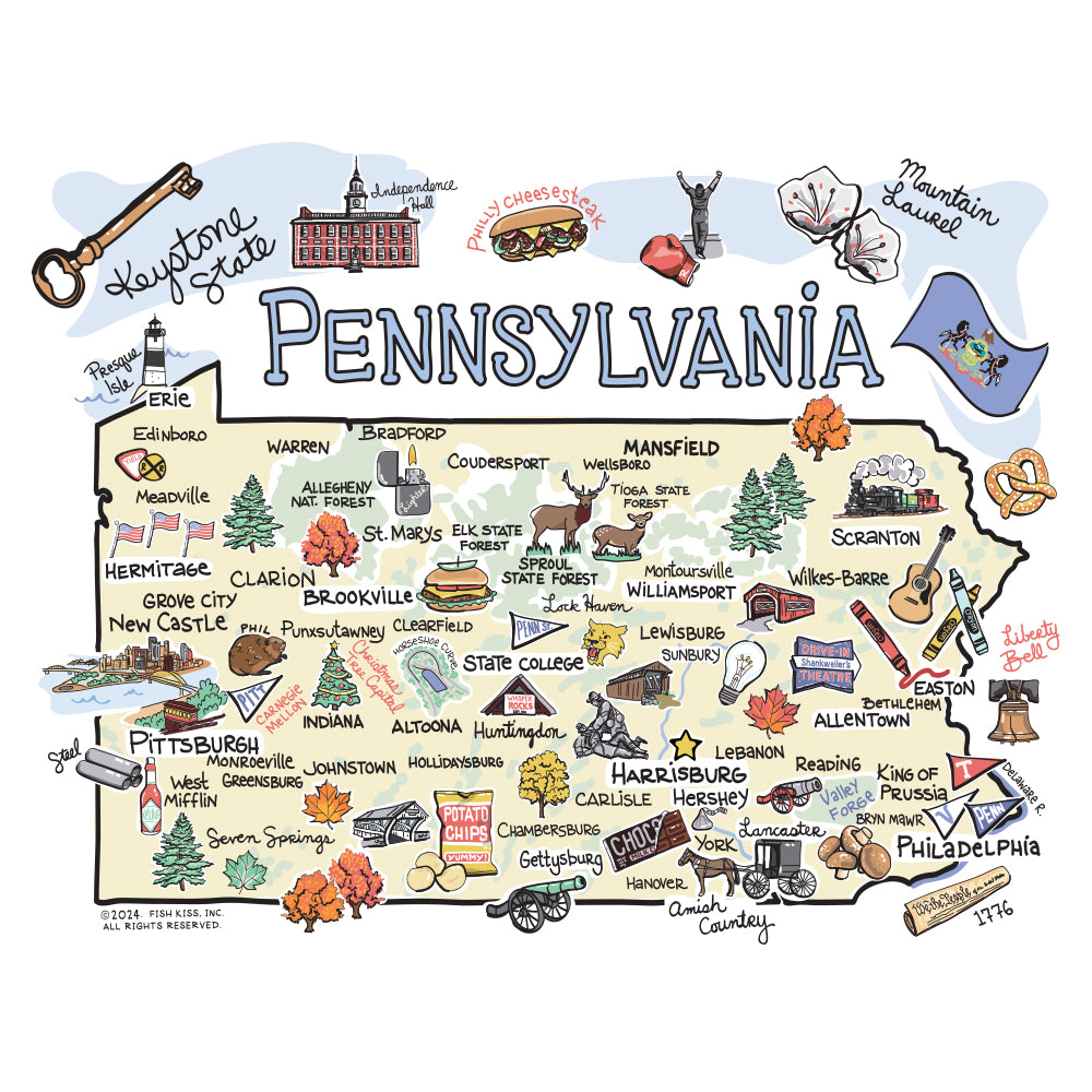 40oz Pennsylvania Mega Mug - Large Insulated Tumbler for Coffee, Tea & Cold Drinks - Perfect for Camping, Travel & Office Use