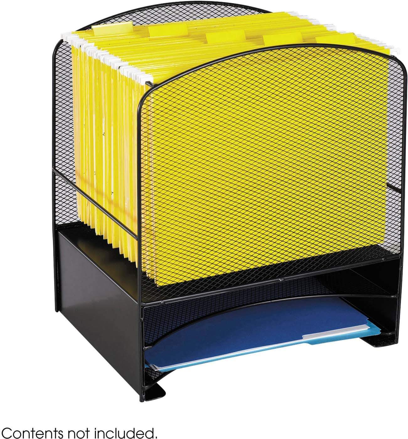 Onyx™ Mesh Black Hanging File Organizer - 2 Horizontal Sorters for Office Desk [3260BL] | Perfect for Document Storage & Paper Management in Home or Workspace