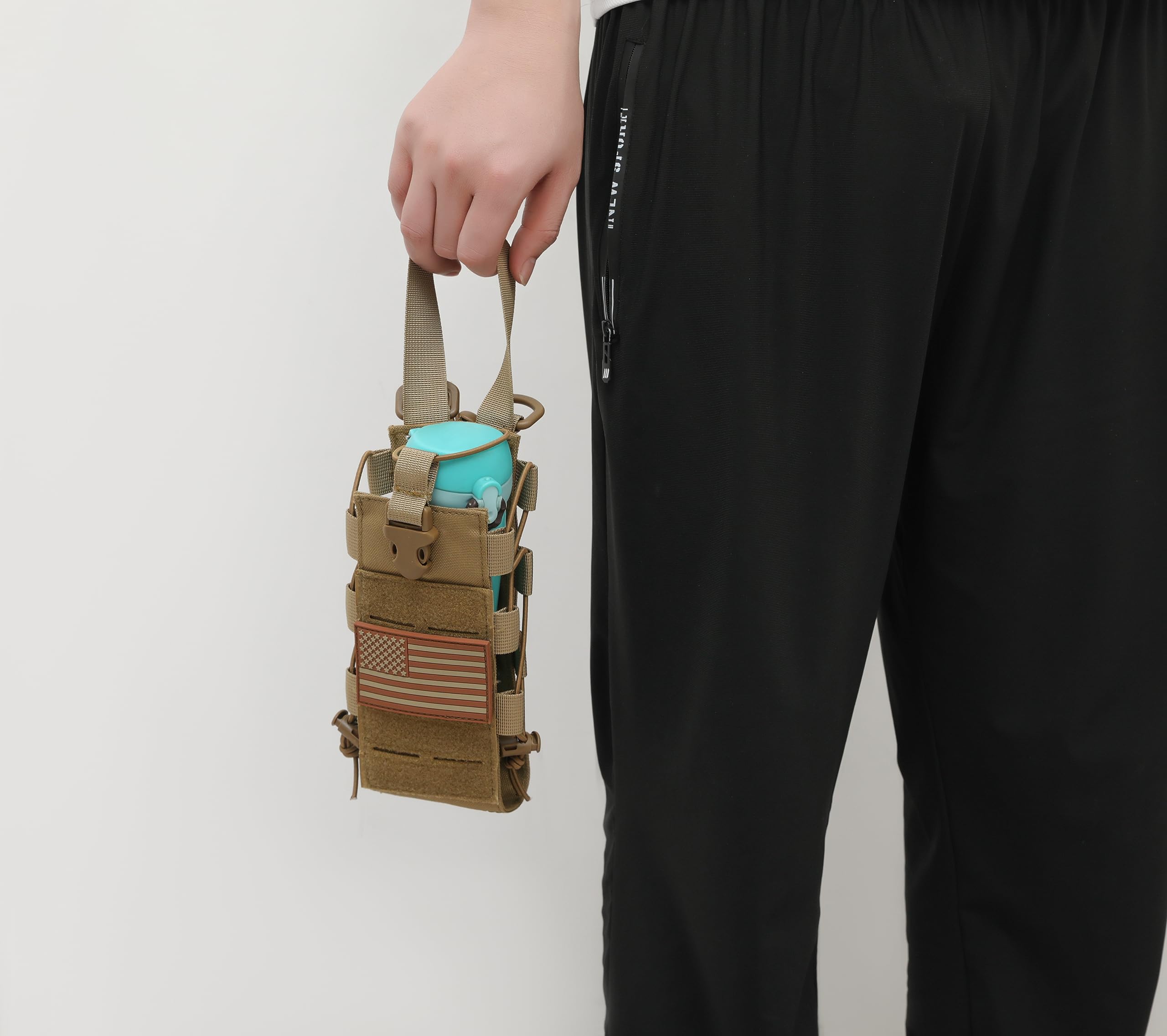TAXATM Tactical MOLLE Water Bottle Pouch Holder with Adjustable Strap - Durable Hydration Carrier for Hiking, Camping, Outdoor Adventures & Military Use