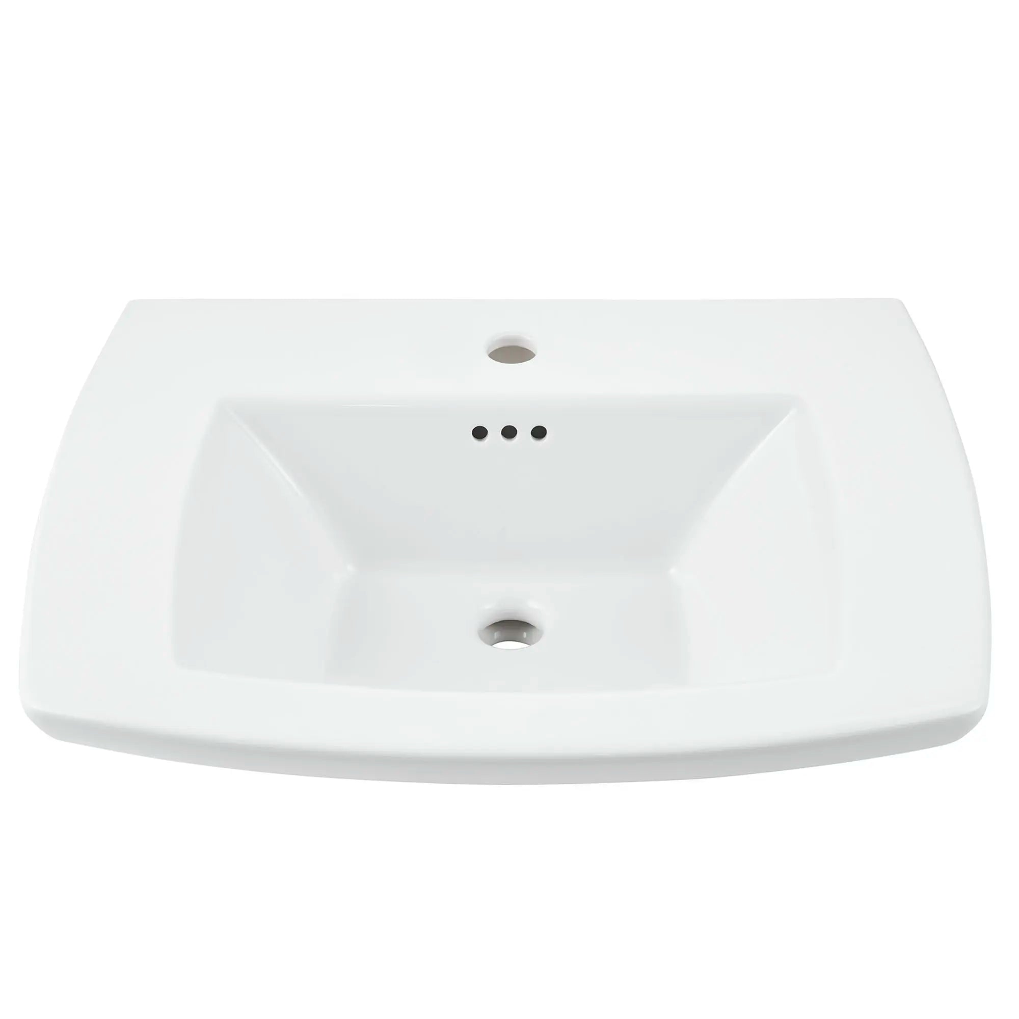 Edgemere Center Hole Only Pedestal Sink Top - White Ceramic Bathroom Sink for Vanity & Powder Room - Perfect for Modern & Traditional Home Decor