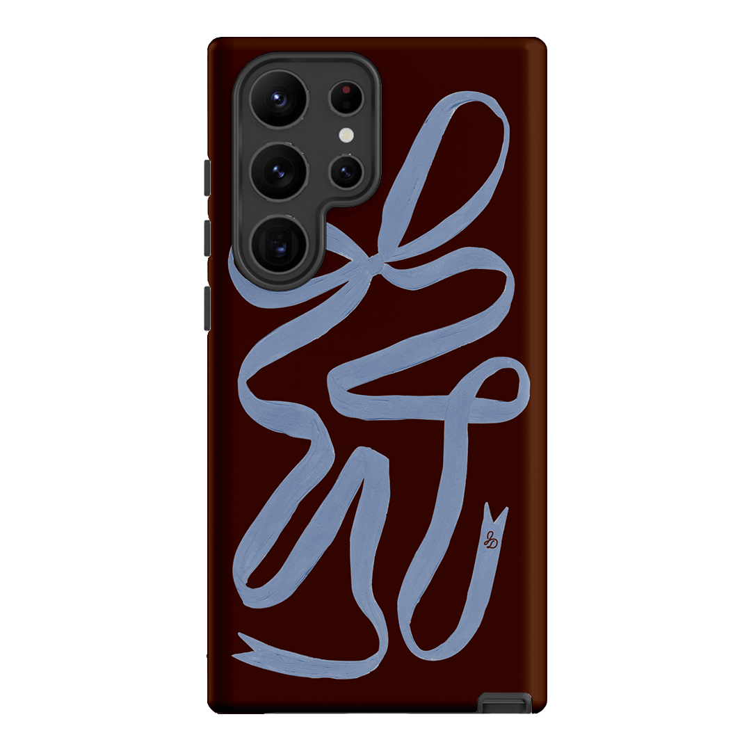 Elegant Mocha Ribbon Phone Case - Slim Protective Cover for iPhone & Samsung - Perfect for Everyday Use, Gifts & Special Occasions