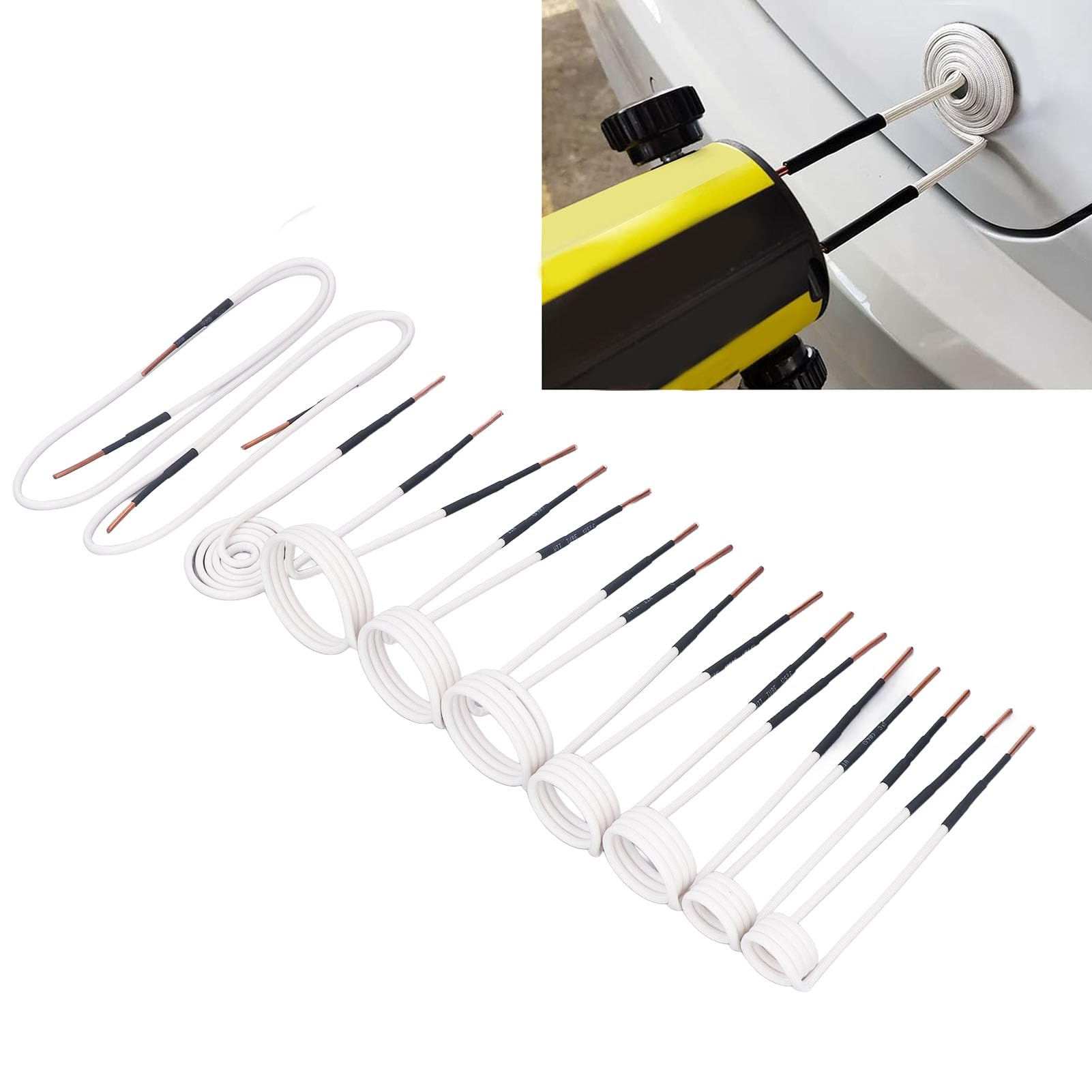 10Pcs 2.5mm Brass Core Induction Heater Coil - Electric Heating Coil for Rusty Nut & Bolt Removal, Gear/Pulley/Bearing Heat Treatment - Perfect for Automotive Repair & Industrial Maintenance