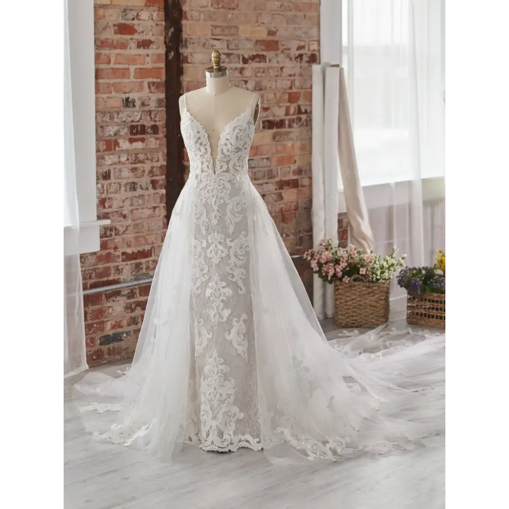 Maggie Sottero Tuscany Detachable Train Wedding Dress - Elegant Bridal Gown for Church Ceremony & Outdoor Garden Wedding