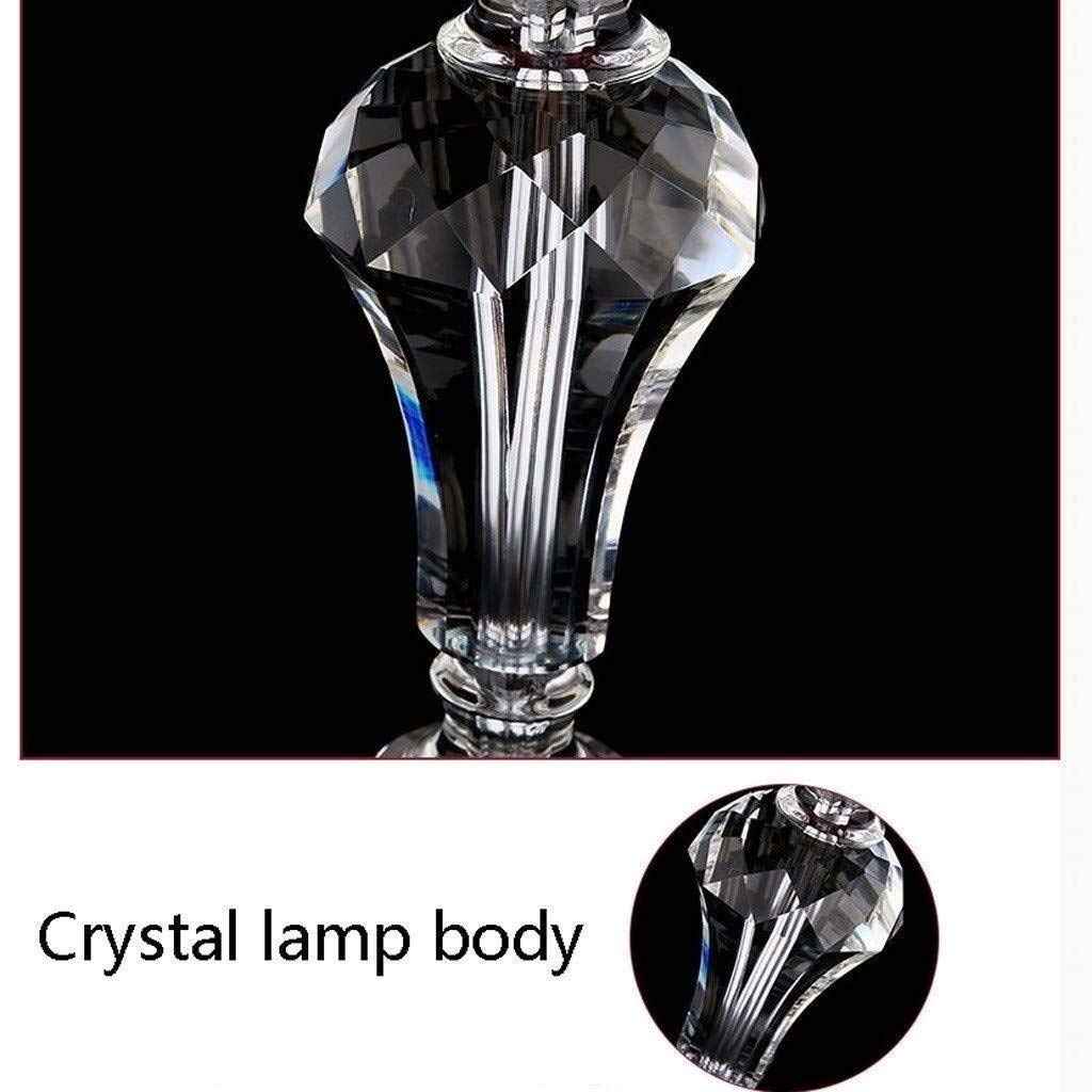 Modern Crystal Desk Lamp with Remote Control & Dimming - Wine Red Fabric Shade for Bedroom, Study, Living Room | Perfect for Reading, Working & Nightstand Lighting