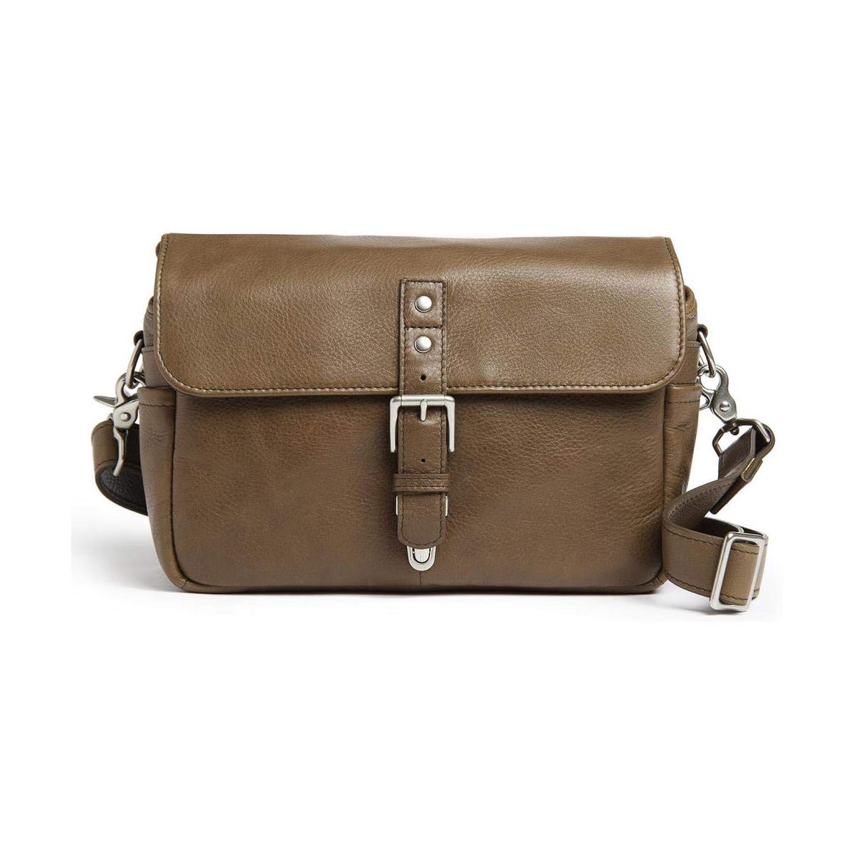 Ona The Bowery Pebbled Leather Camera Messenger Bag for DSLR & Mirrorless - Stylish Olive Crossbody Bag for Photographers & Travel