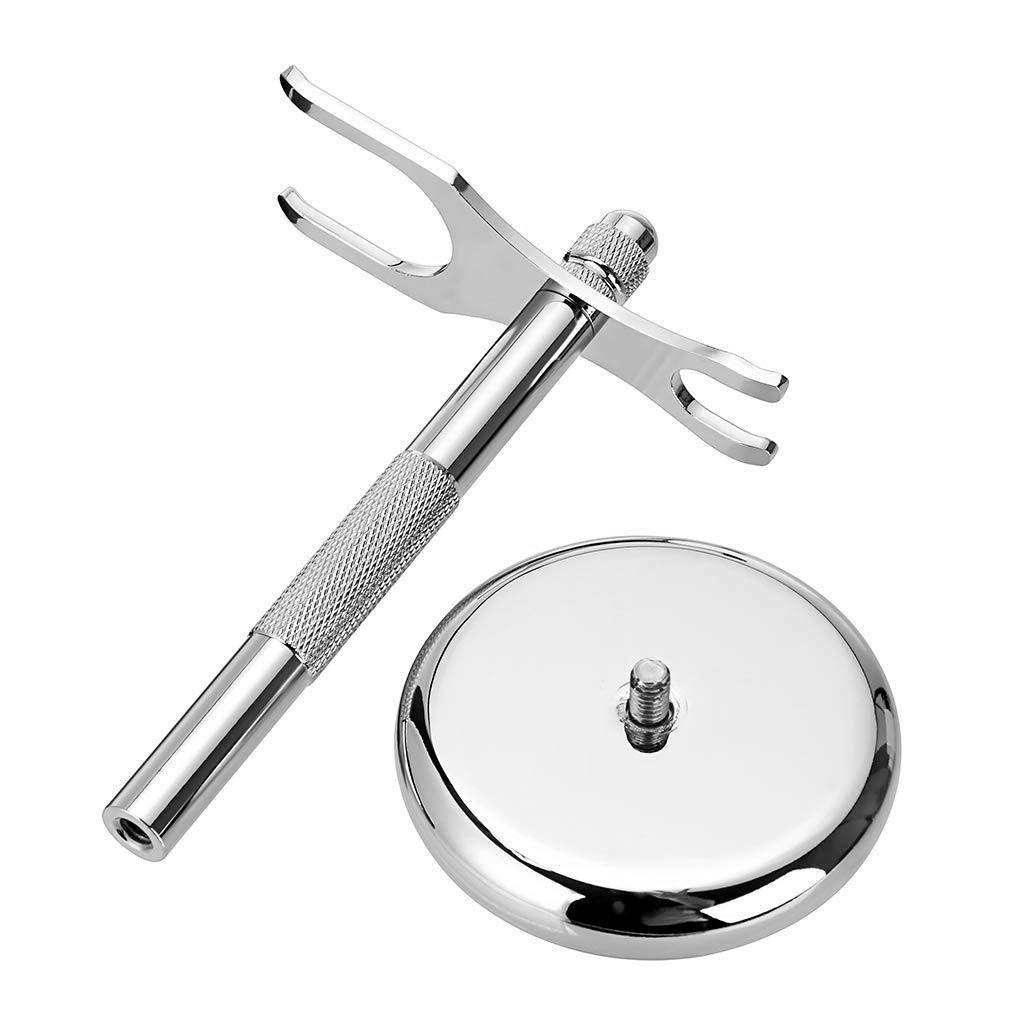 Premium Stainless Steel Razor & Shaving Brush Stand Holder - Deluxe Men's Bathroom Organizer for Fusion 5 ProShield - Durable Shower Storage Solution for Grooming Essentials (Silver) | Perfect for Modern Bathrooms & Travel Kits