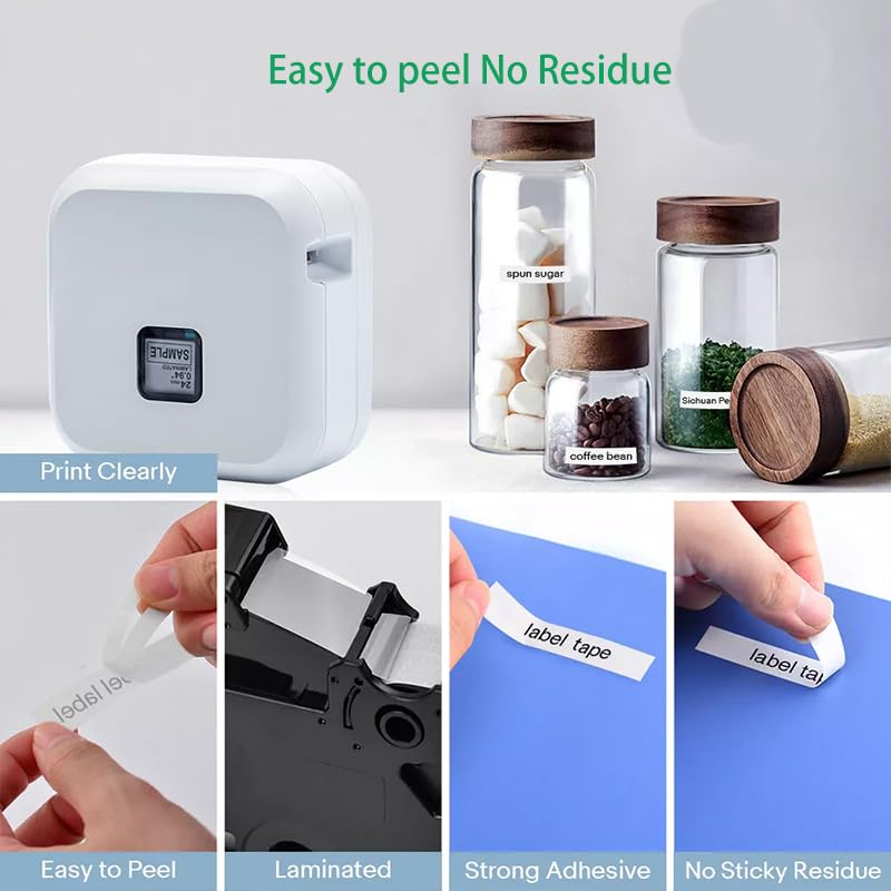 5 Pack Brother P-Touch Label Maker Tape Refills - TZe-231/TZe231/TZe/TZ Tape, 12mm (1/2 Inch), Black on White - Compatible with PT-2040, PTD210, PTD400AD - Perfect for Office Organization, Home Labeling & Craft Projects