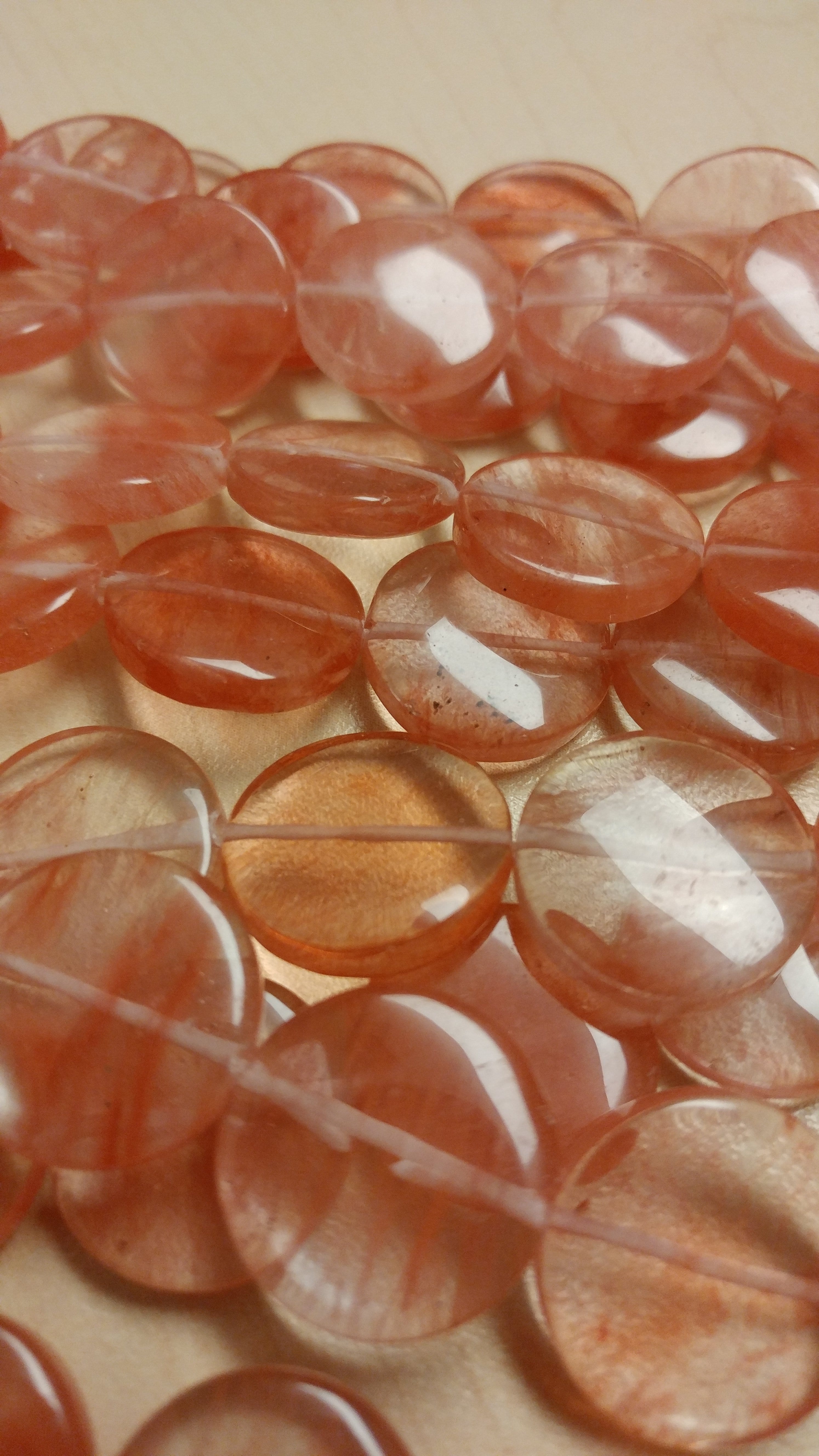 Natural Cherry Quartz Flat Circular Beads Strand - 6mm 8mm 10mm Round Gemstone Beads for Jewelry Making, DIY Bracelets & Necklaces - Healing Crystal Beads for Meditation & Energy Work