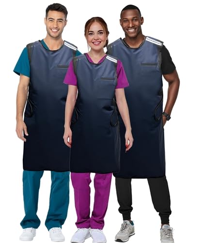 Flex-Back X-Ray Apron - Medium, Blue, Lightweight Lead Protection with Hook & Loop Closure & Thyroid Collar | USA Made | Ideal for Dental Clinics, Radiology & Medical Imaging Professionals