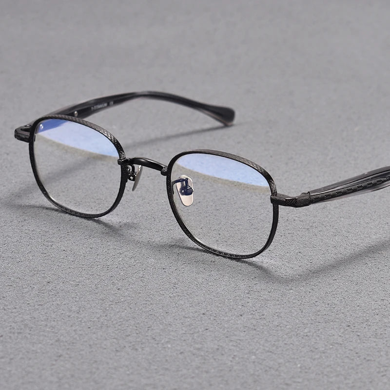 Stylish Black Square Titanium Acetate Eyeglasses for Women - Lightweight Full Rim Frame 942217 | Perfect for Office, Reading & Everyday Fashion