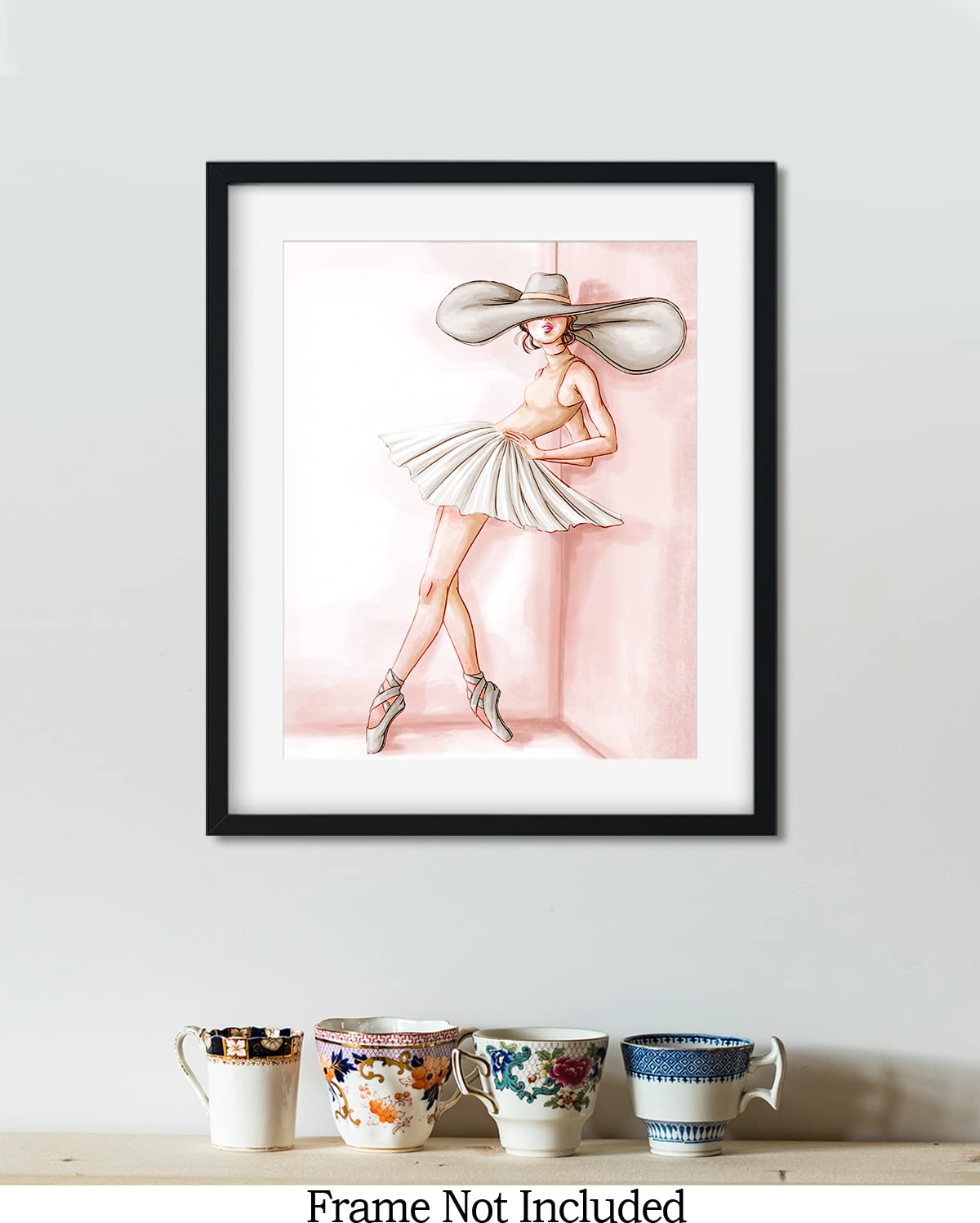 Govivo Ballet Dancer Canvas Wall Art - Pink Ballerina Print for Girls Room Decor, Teen Bedroom & Dorm - 8x10 Unframed Dance Themed Poster - Perfect Gift for Ballet Lovers & Dance Enthusiasts | Bedroom Wall Decor, Dance Studio Art, Ballet Themed Birthday Present