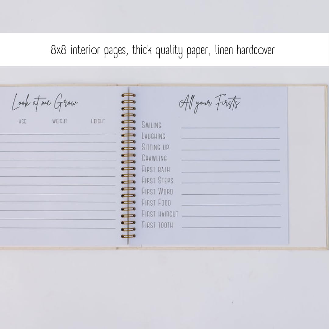 Minimalist Olive Baby Memory Book - Gender Neutral Keepsake Photo Album for New Parents | First Year Baby Journal, Baby Shower Gift & Registry Essential for Moms & Dads | Perfect for Capturing Milestones, First Photos & Special Memories