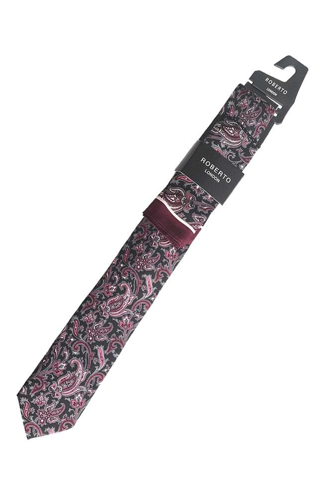 Luxury Silk Tie and Pocket Square Set - Elegant Skinny Necktie & Hank for Men - Perfect for Weddings, Business Meetings & Formal Events