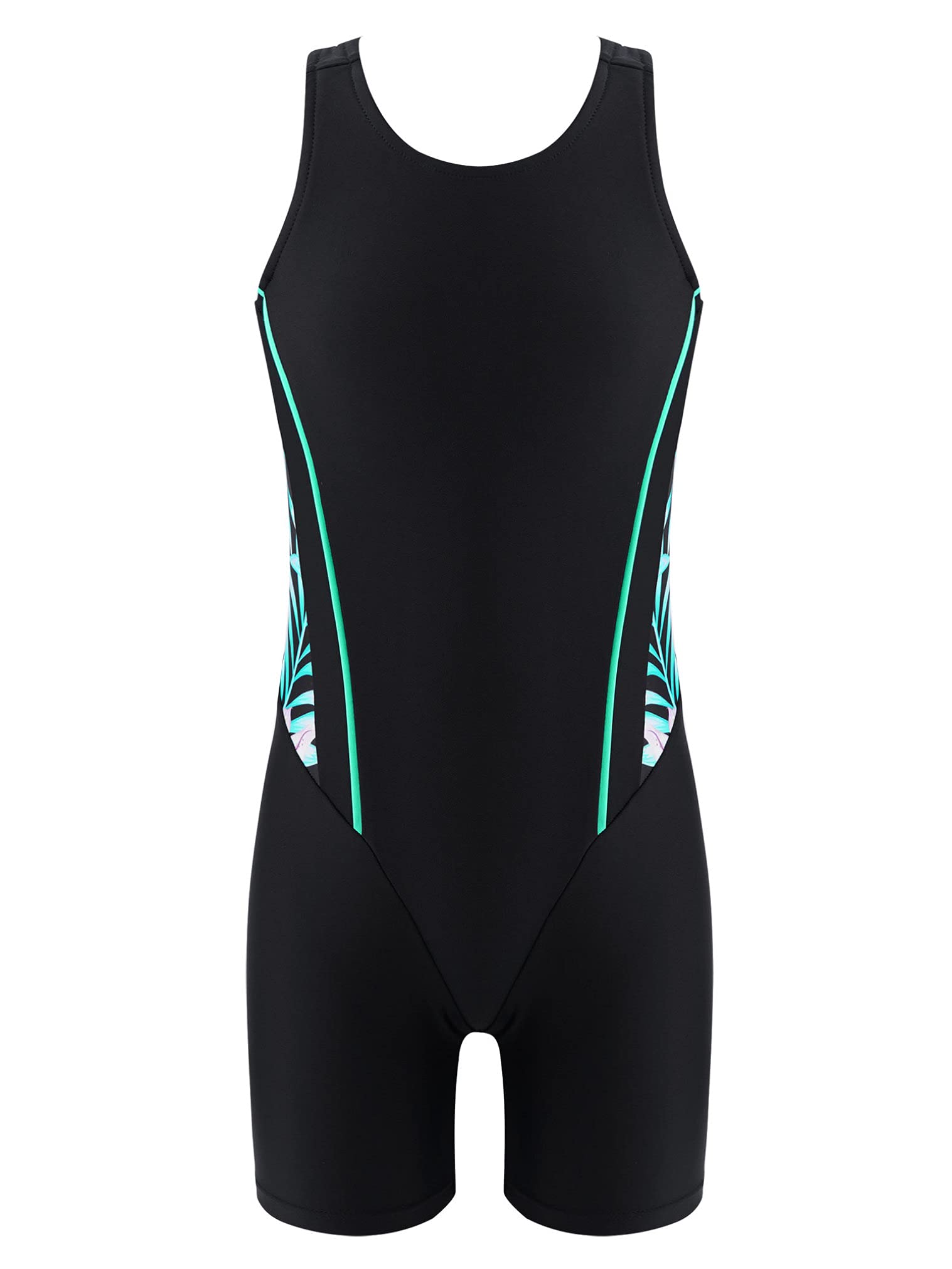 Women's One Piece Sports Swimwear - Athletic Romper Shorts with Hollow Out Back - Tankini Bathing Suit for Swimming, Beach Volleyball & Summer Workouts