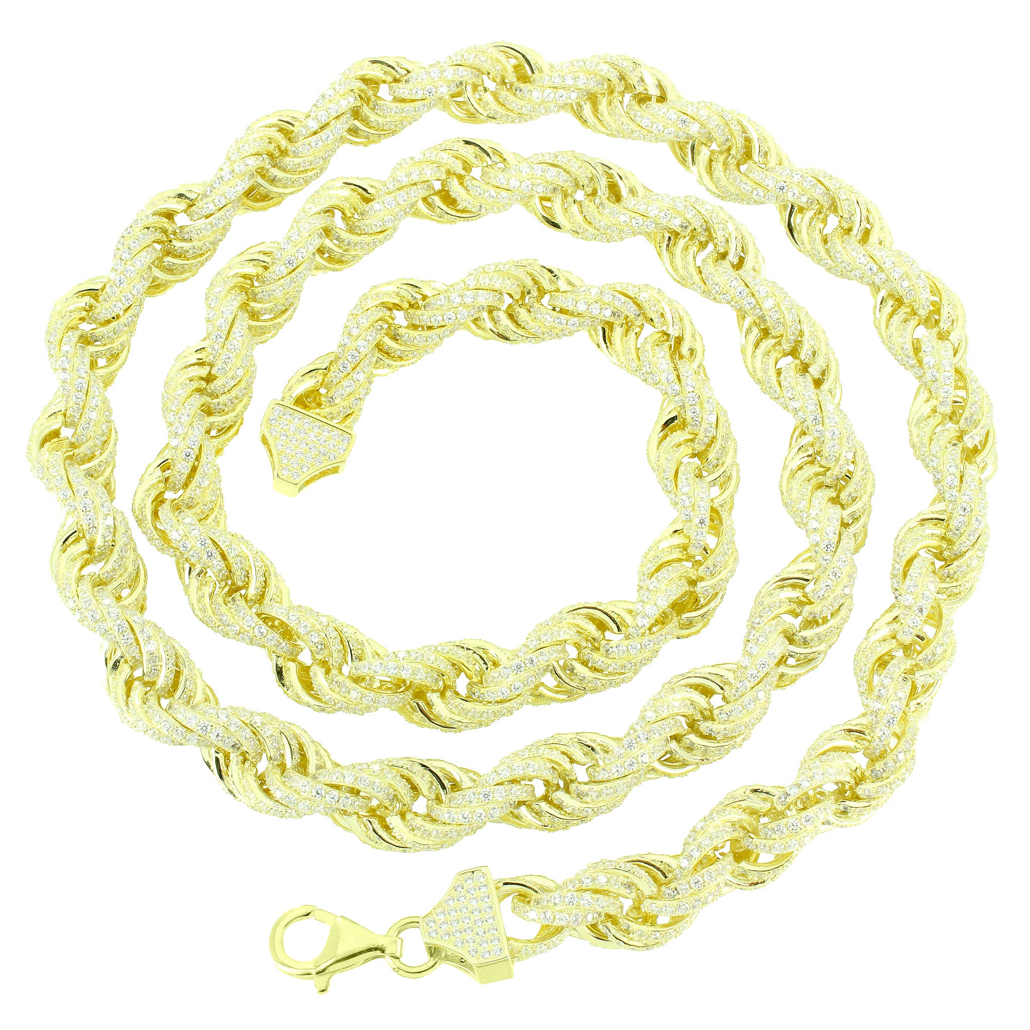 Sterling Silver Rope Chain Necklace for Men - 14K Gold Plated 11mm Thick Customizable Jewelry - Perfect for Gifts, Weddings & Everyday Wear