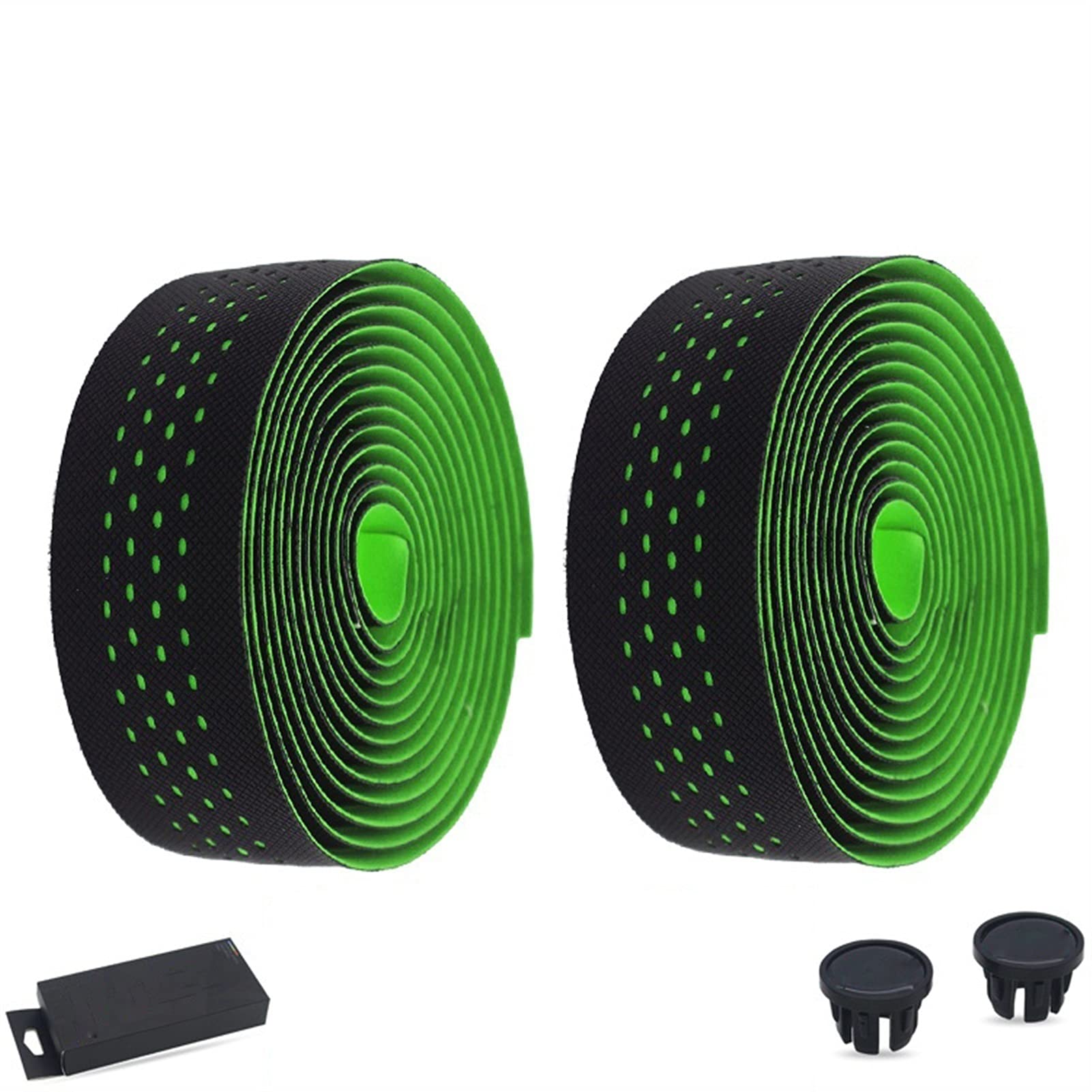 Premium Anti-Slip Bicycle Handlebar Tape - Sweat-Resistant Road Bike Handlebar Grip Wrap, Comfortable Cycling Handlebar Accessories for Mountain & Road Bikes (Green) - Perfect for Long-Distance Riding & Commuting