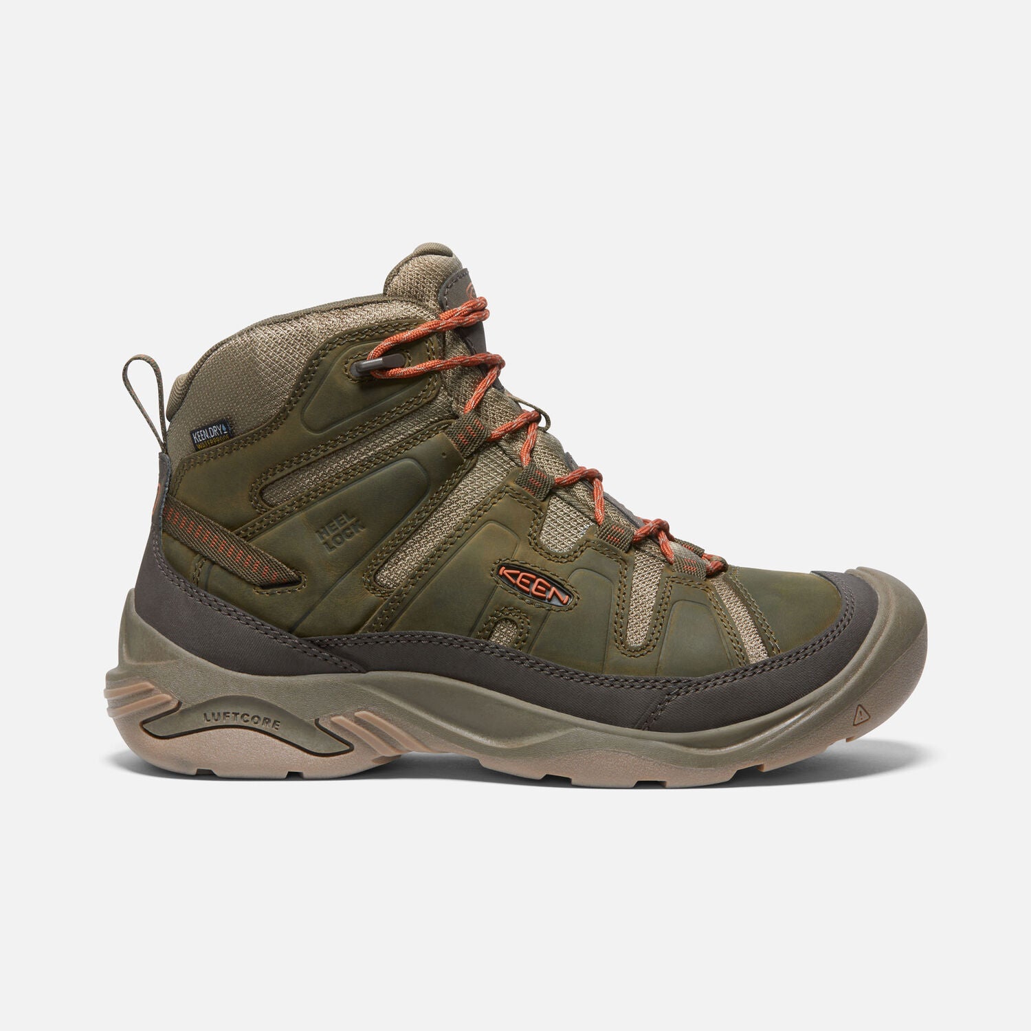 Men's Circadia Mid WP Waterproof Hiking Boots - Dark Olive/Potters Clay - Perfect for Outdoor Adventures & Trail Walking