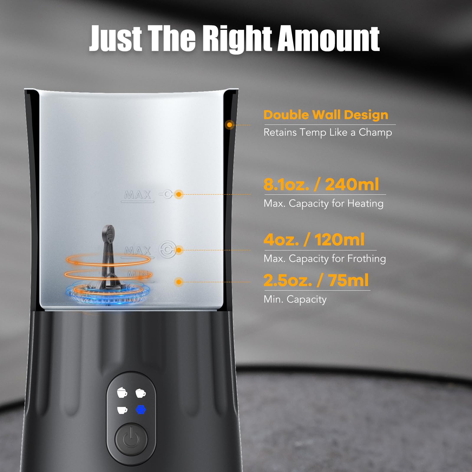 Upgraded 4-in-1 Electric Milk Frother & Steamer - Hot/Cold Foam Maker with Temperature Control & Auto Shut-Off - Perfect for Coffee, Latte, Cappuccino & Matcha - Ideal for Home Baristas & Coffee Lovers (Black)
