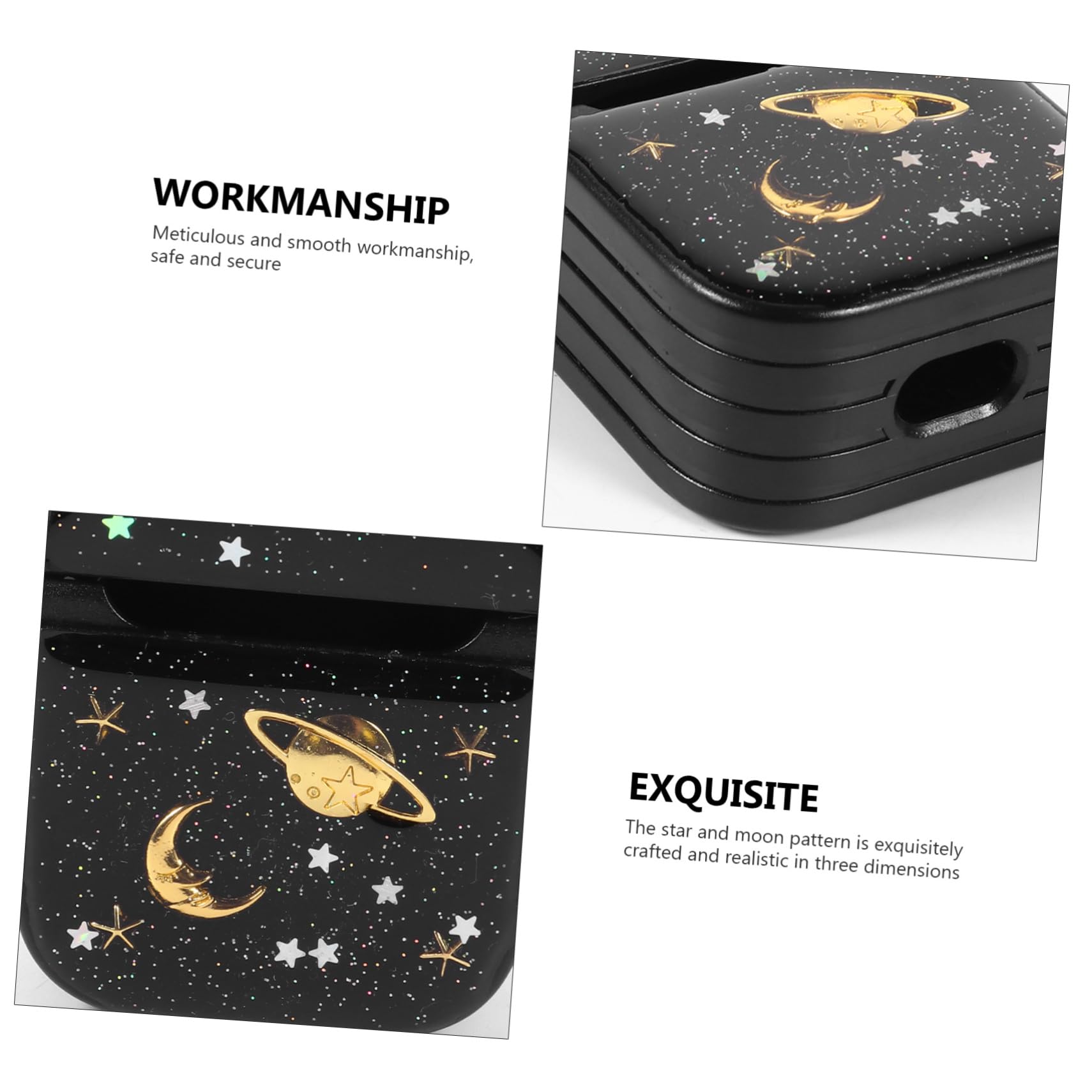 Gadpiparty Glitter Powder Earphone Case Cover 2 Pack - Protective Headphone Storage Organizer Box for AirPods, Wireless Earbuds | Travel, Gym, Office Use
