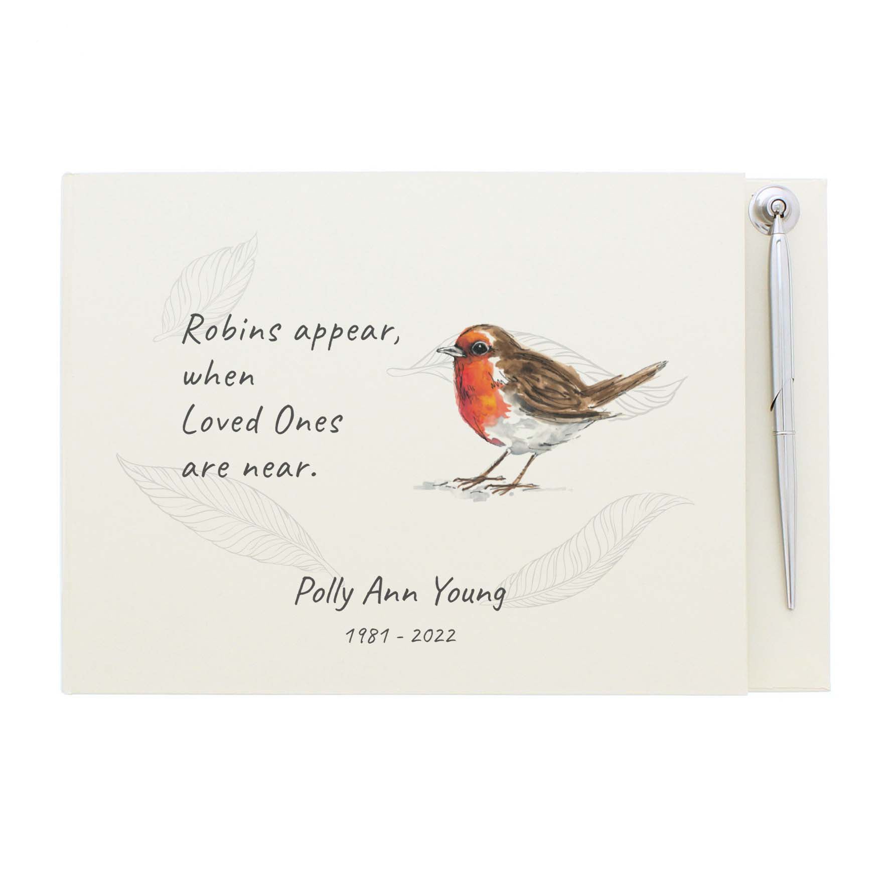 Personalized Robin Design Guest Book for Weddings, Baby Showers & Special Events - Elegant Keepsake for Cherished Memories