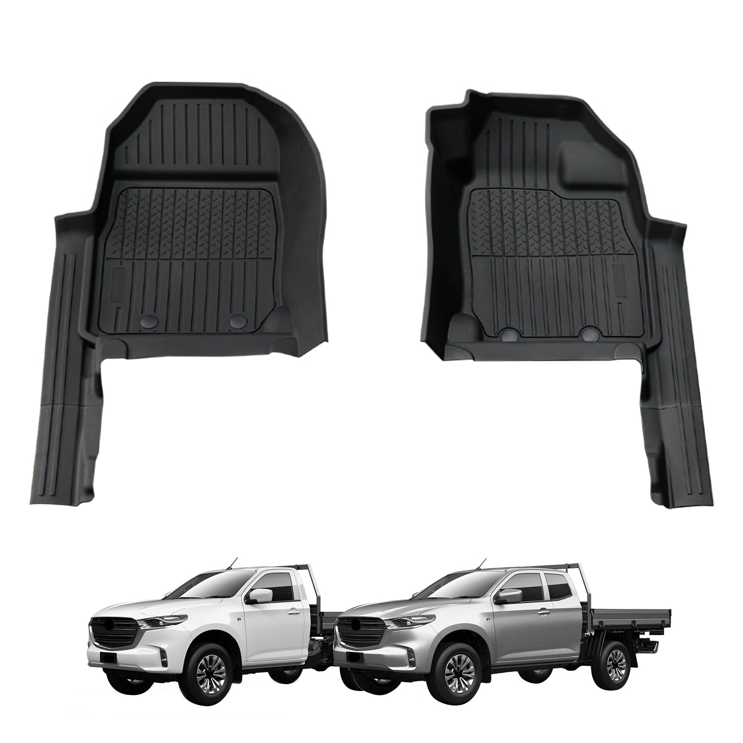Premium 7D Injection Floor Mats for Mazda BT-50 & BT50 Single/Extra Cab (2020-Present) - All-Weather Protection, Custom Fit, Durable & Easy to Clean - Perfect for Off-Roading, Daily Commute & Work Trucks