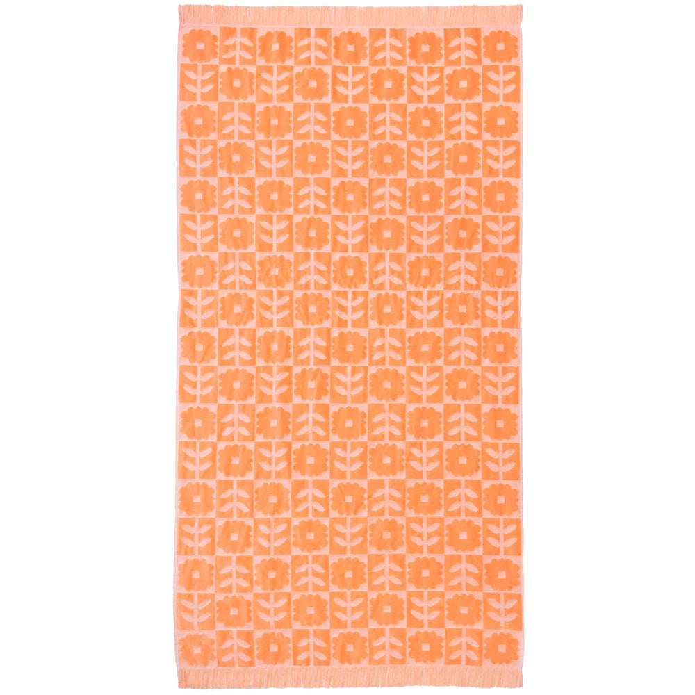 Premium Bambury HiLo Beach Towel - Soft & Absorbent Bloom Peach Design for Pool, Beach & Outdoor Use | Quick-Dry & Lightweight Travel Towel