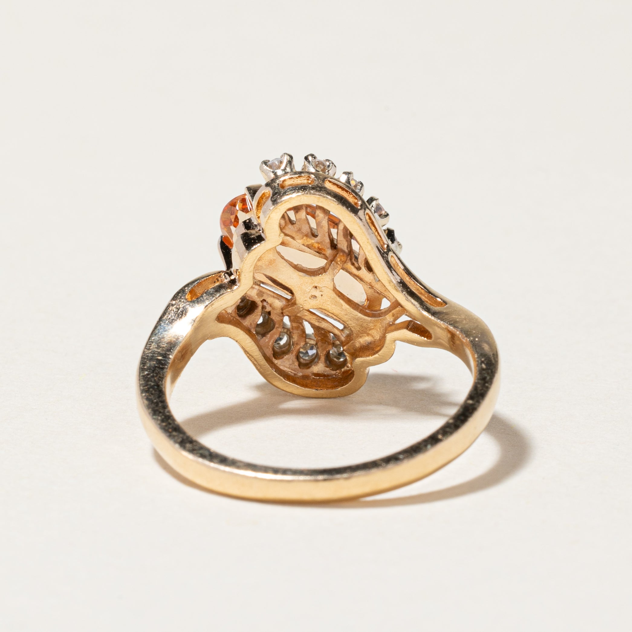 14K Yellow Gold Morganite & Diamond Ring - 1.30ct Morganite & 0.16ctw Diamonds - Size 6.5 - Elegant Engagement, Wedding, Anniversary Jewelry Gift for Her