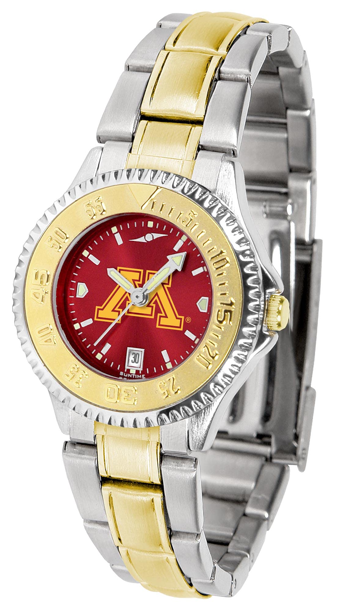 Minnesota Gophers Women's Competitor Two-Tone Anochrome Watch - Stainless Steel Band Sports Watch for Women - Perfect for Game Days, Campus Life & Everyday Wear