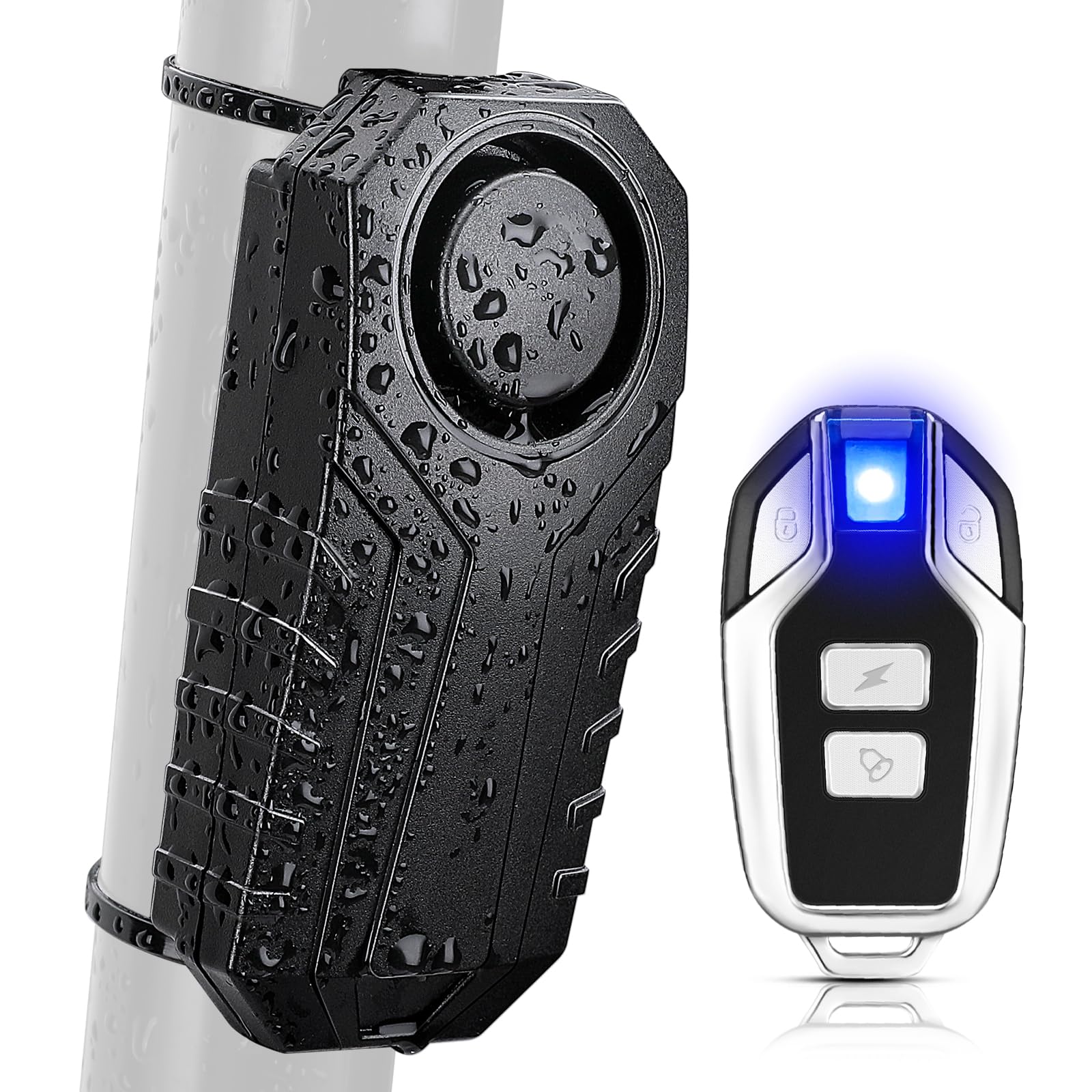 ONVIAN Wireless Bike Alarm with Remote - 113dB Waterproof Anti-Theft Security Alarm with Vibration & Motion Sensor for Bicycle, Motorcycle, Electric Scooter, Moped | Perfect for Outdoor Parking, Commuting & Travel Protection