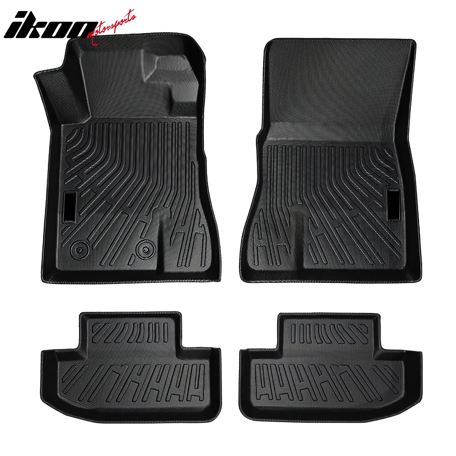 2015-2024 Ford Mustang Custom Fit 3D Floor Mats - All Weather TPE Thermoplastic Elastomer Car Floor Liners - Front & Rear Set of 4 - Perfect for Daily Driving, Road Trips & Winter Protection
