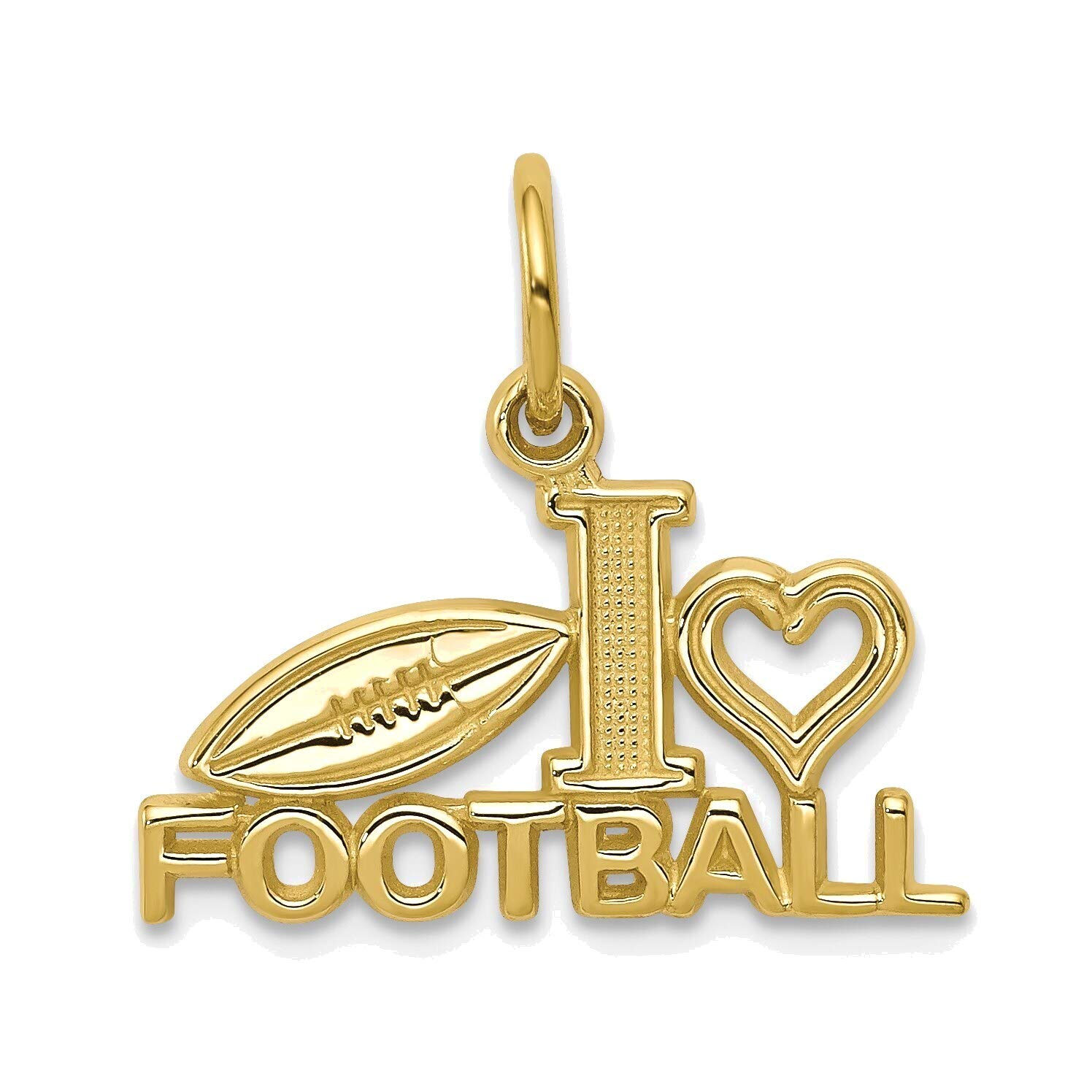 10K Yellow Gold Football Charm Jewelry for Sports Fans