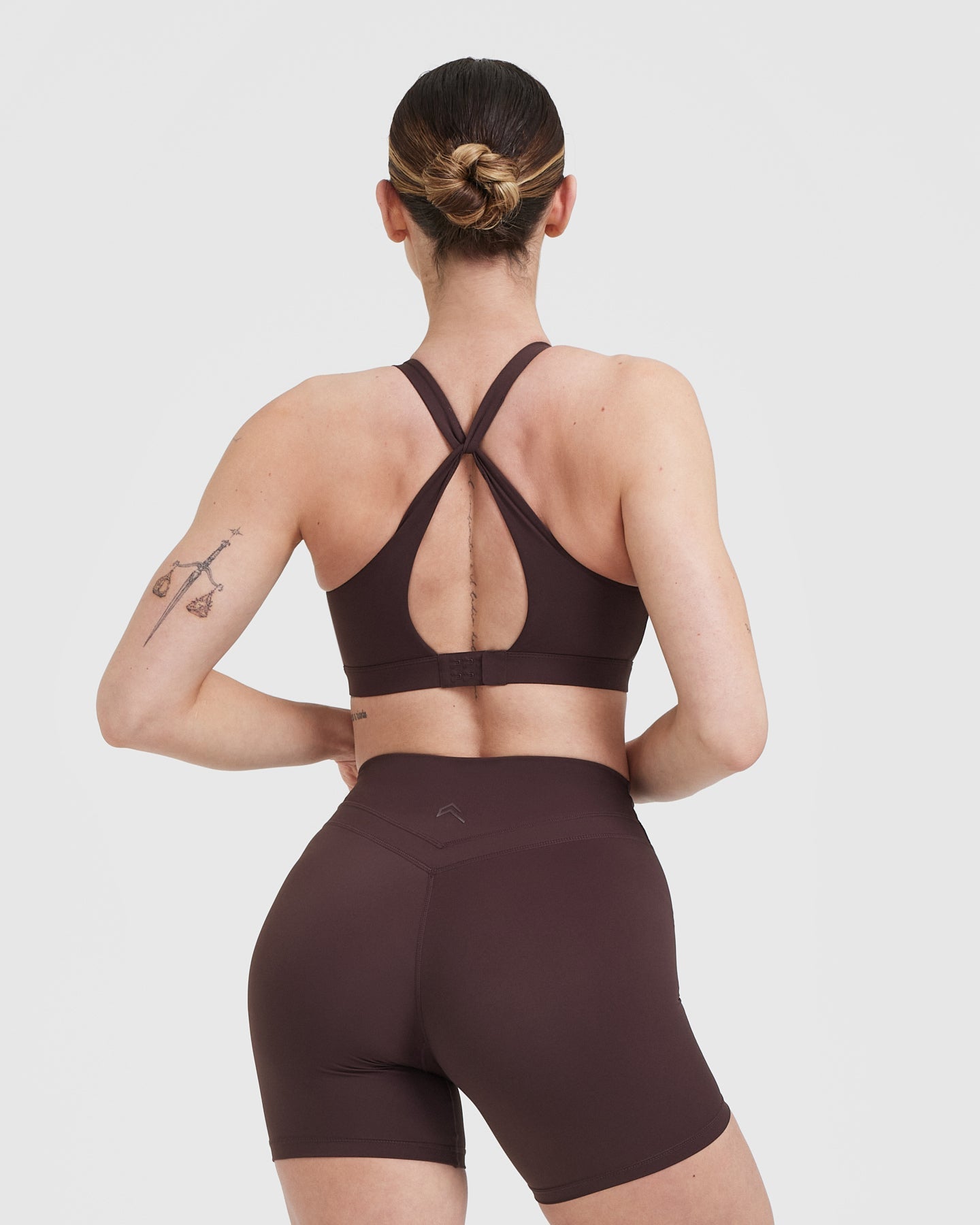 High-Performance Unified Layered Sports Bra for Women - Comfortable & Supportive Workout Top in Plum Brown | Ideal for Yoga, Running & Gym Training