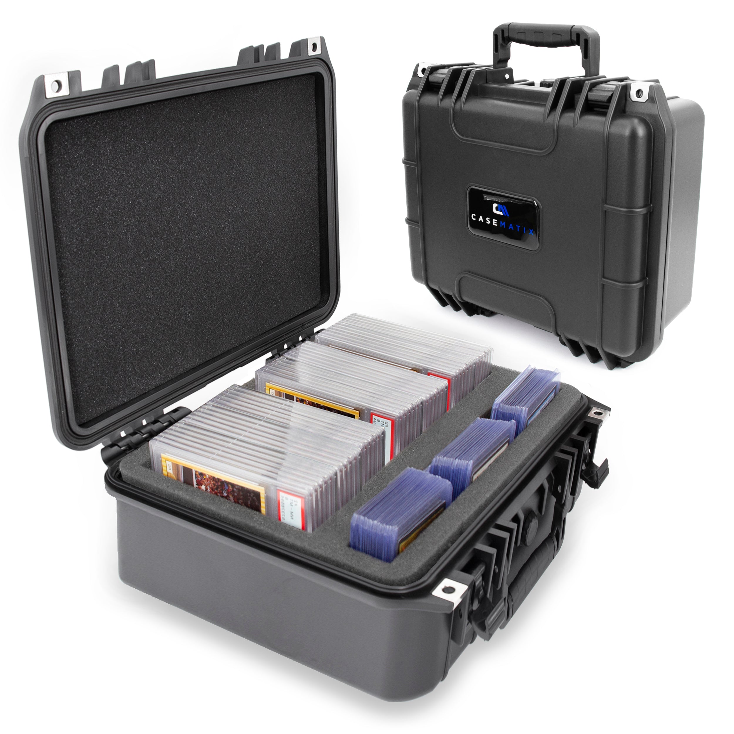 CASEMATIX Graded Card Case - Waterproof Storage Box for 40+ BGS PSA SGC FGS One Touch Graded Sports Trading Cards | Perfect for Collectors, Display & Protection